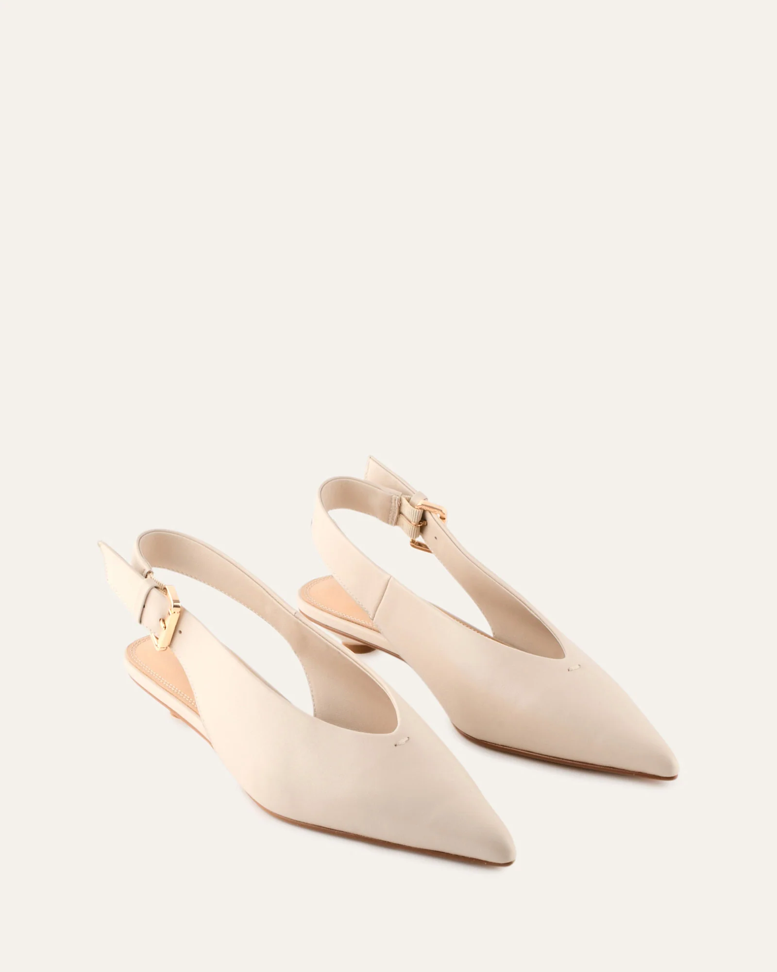 ALBIE DRESS FLATS OFF WHITE LEATHER - Image 2