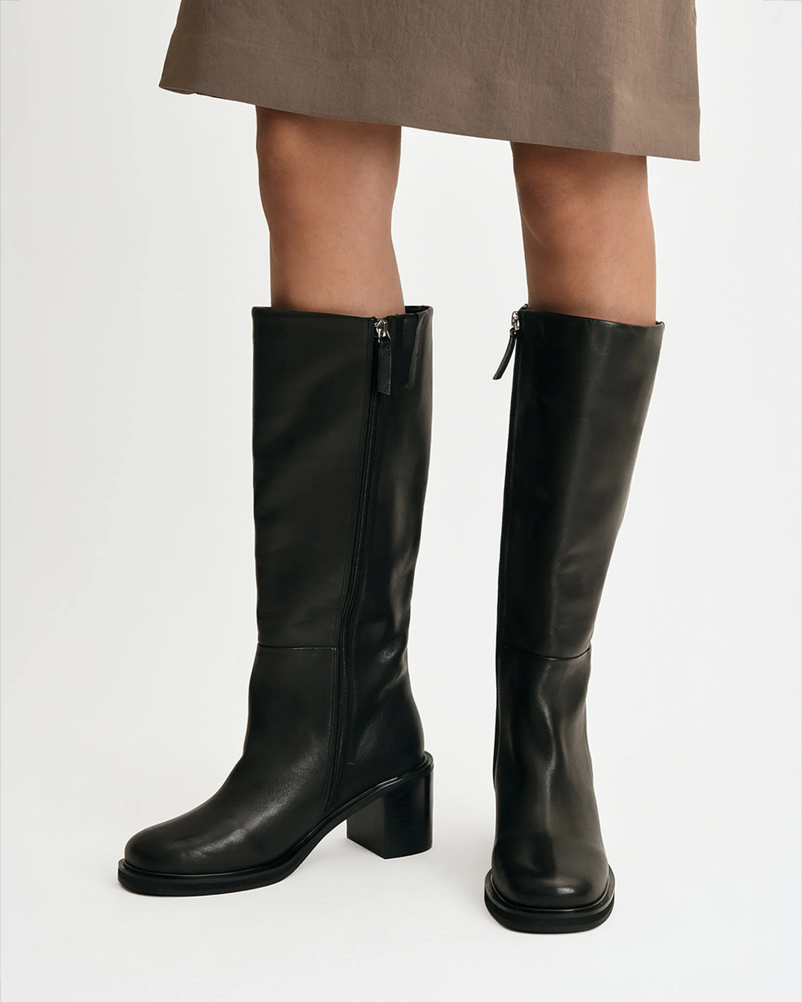 ALEXIS KNEE BOOTS BLACK LEATHER - Image 2