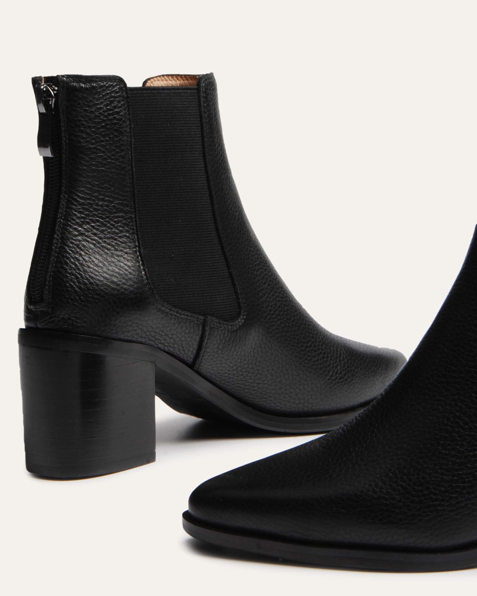 ALLURE MID ANKLE BOOTS BLACK LEATHER - Image 4