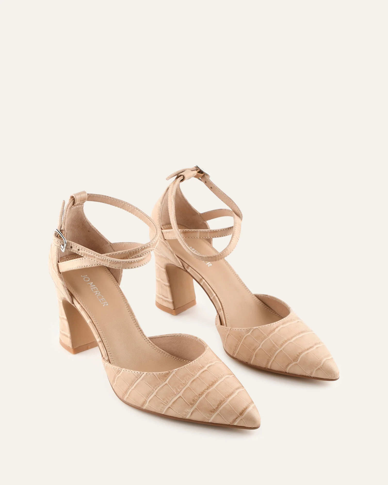 ALMA MID HEELS BEIGE CROC - Image 2