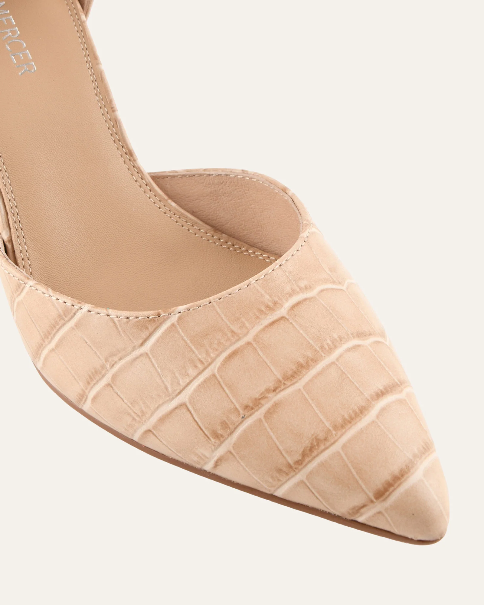 ALMA MID HEELS BEIGE CROC - Image 3