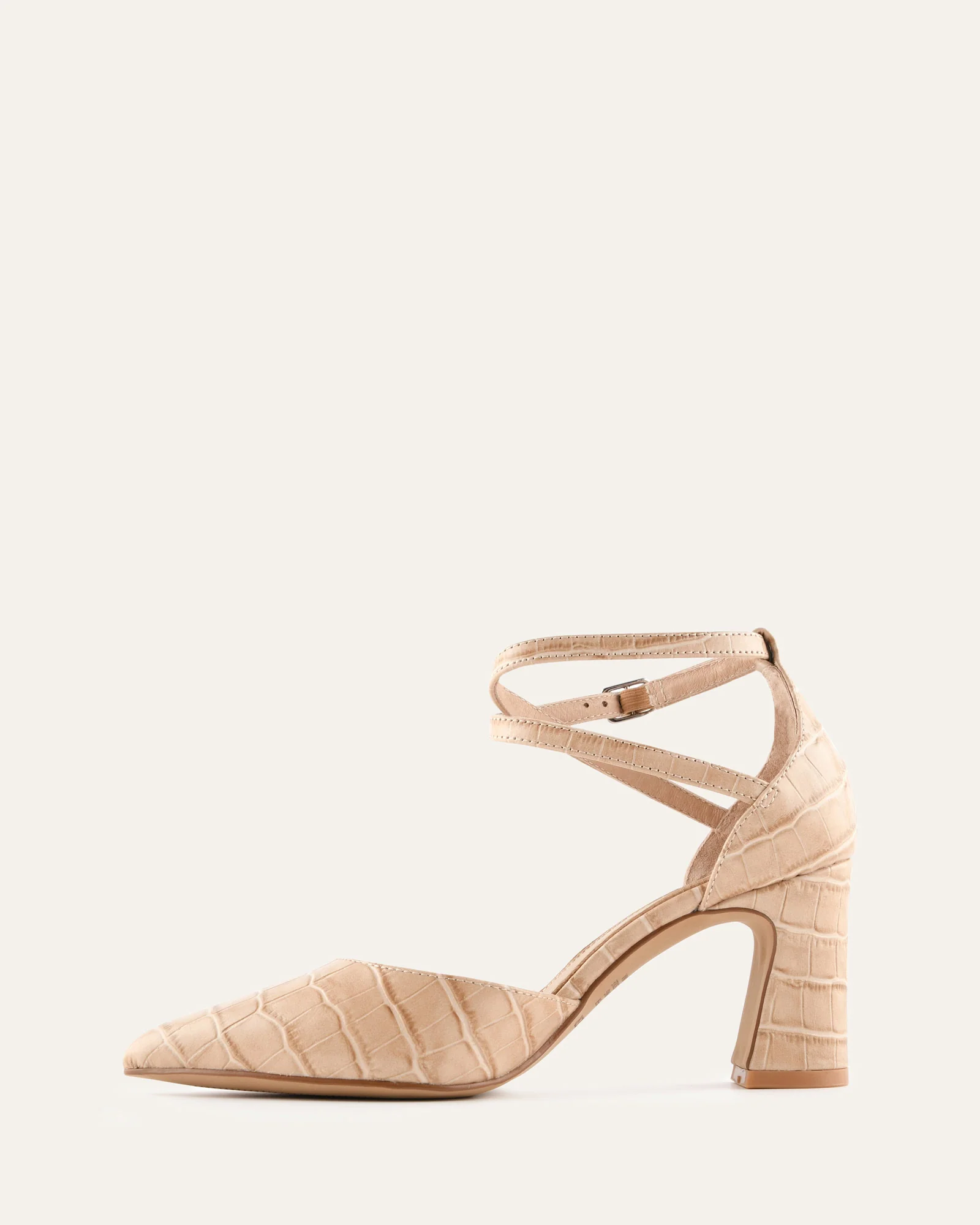 ALMA MID HEELS BEIGE CROC - Image 5