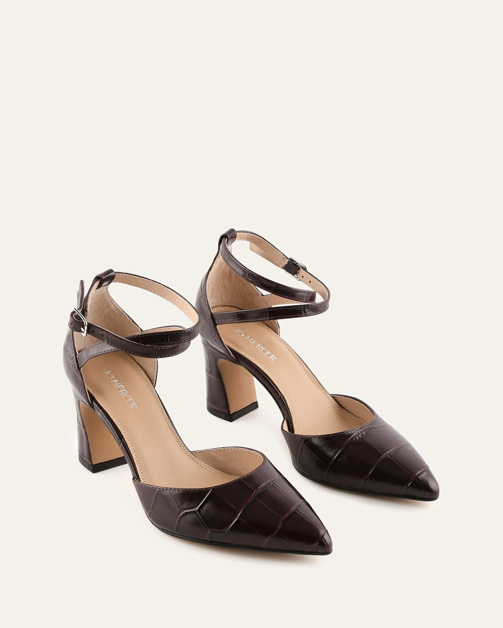 ALMA MID HEELS MAHOGANY CROC - Image 2