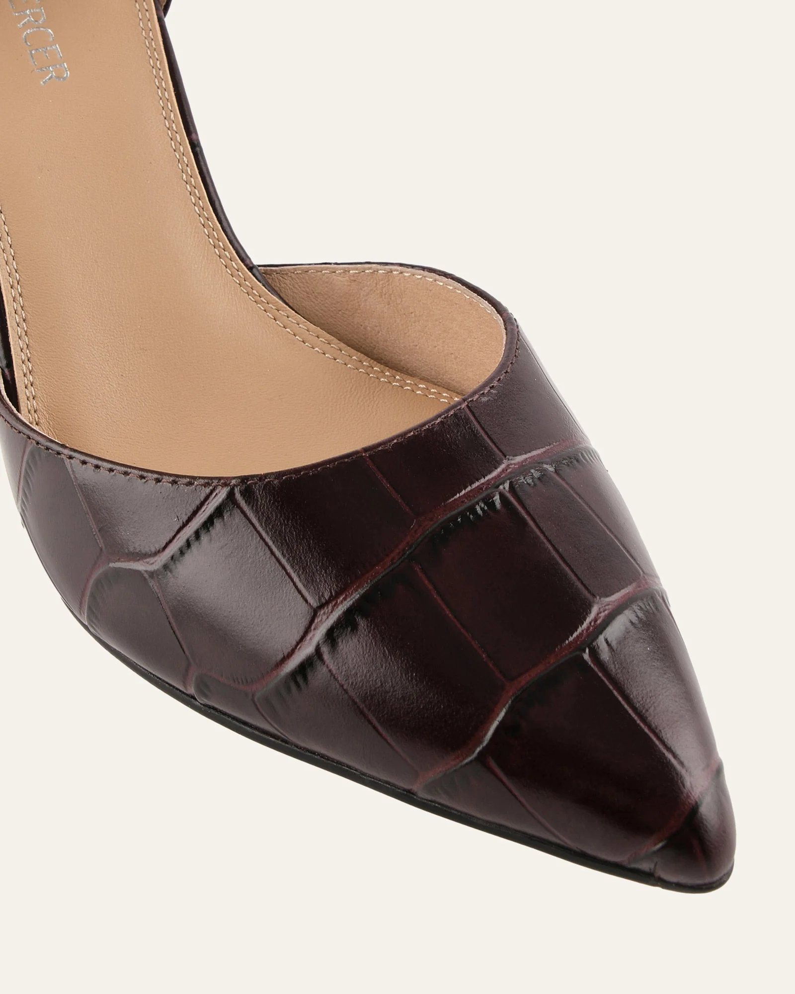 ALMA MID HEELS MAHOGANY CROC - Image 3
