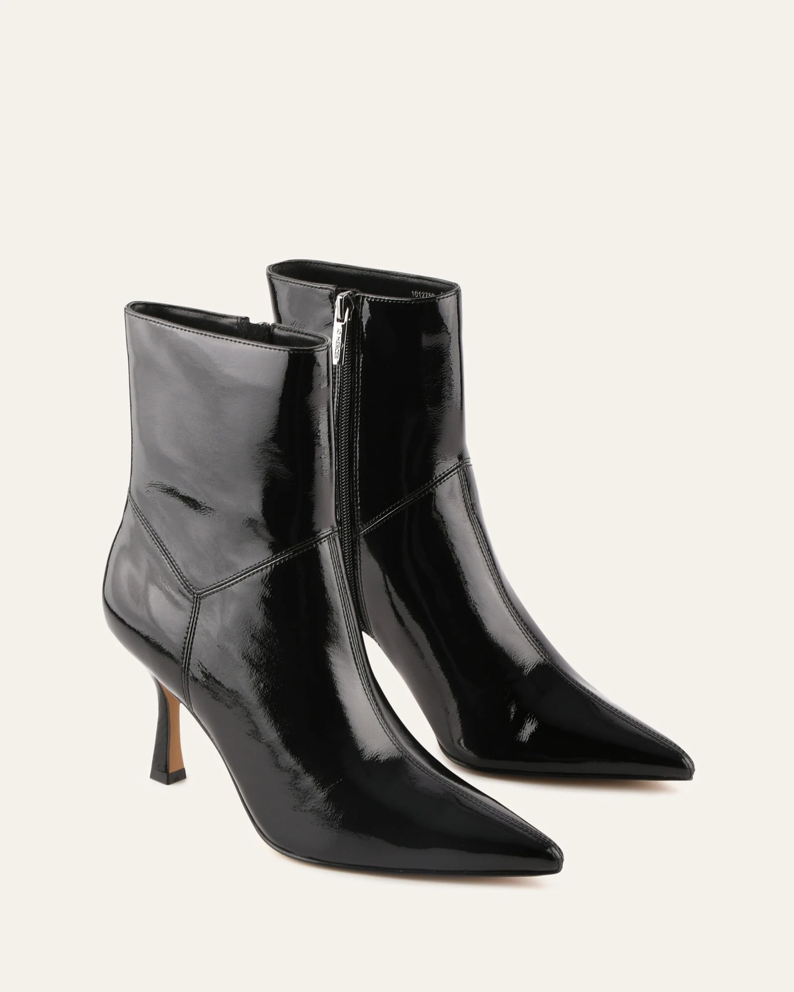 AMARI HIGH ANKLE BOOTS BLACK CRINKLE PATENT - Image 3