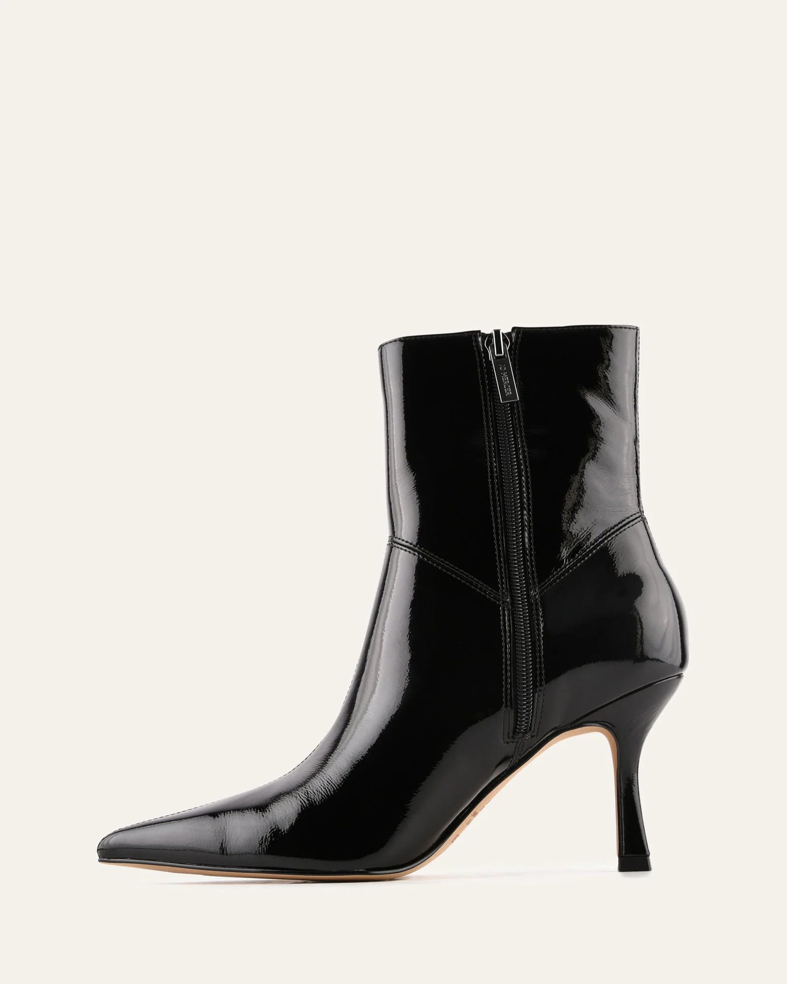 AMARI HIGH ANKLE BOOTS BLACK CRINKLE PATENT - Image 6