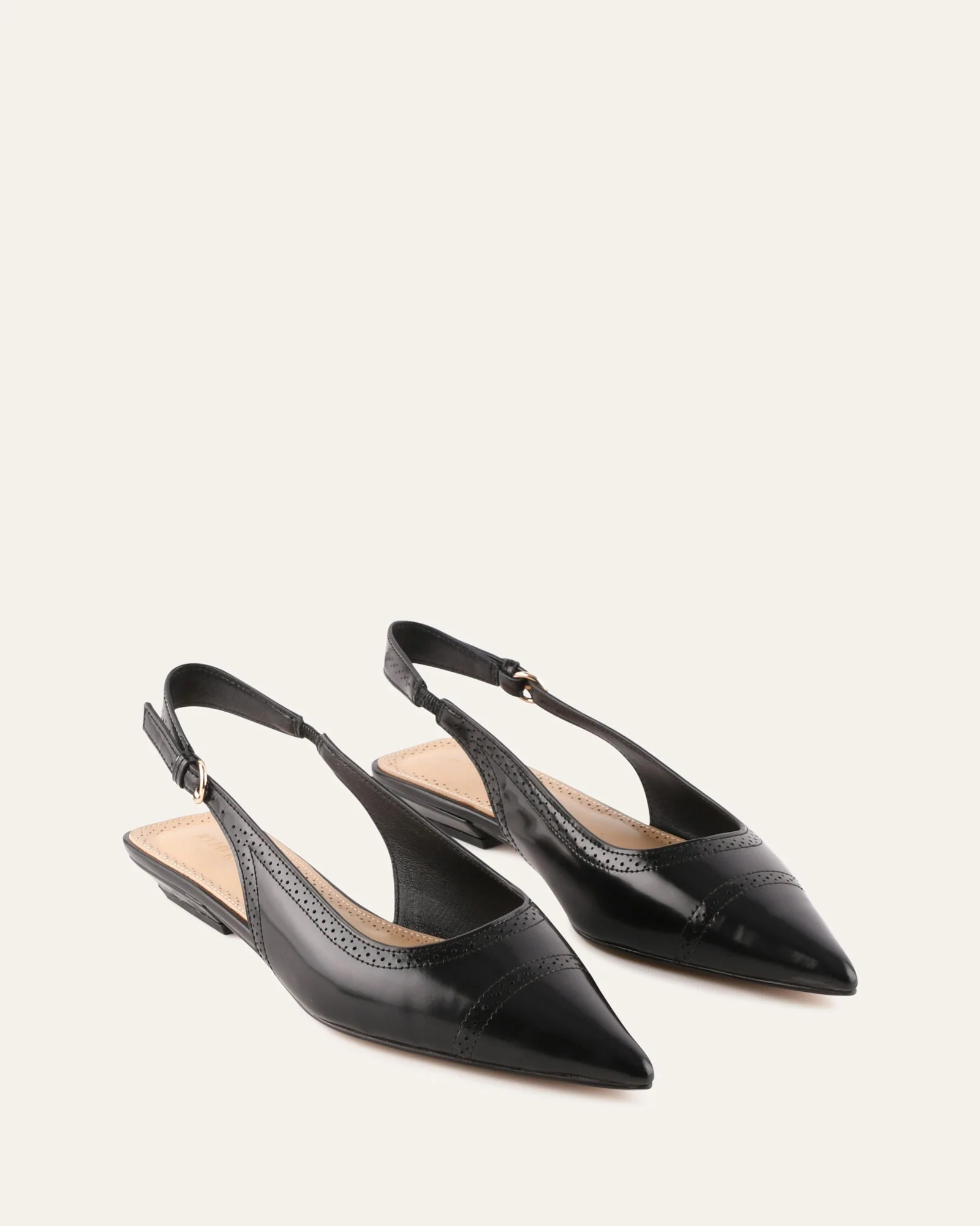 ANWAR DRESS FLATS BLACK LEATHER - Image 3