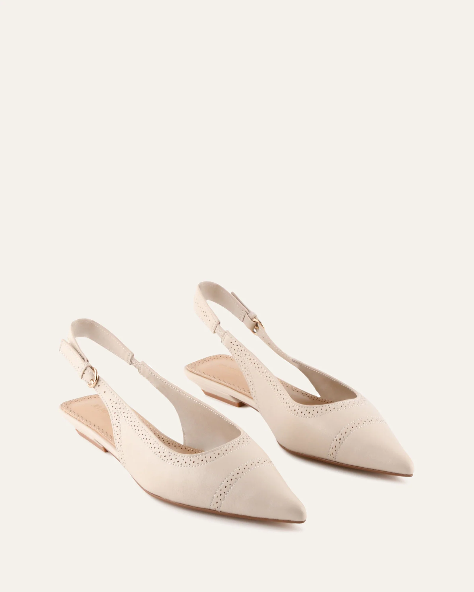 ANWAR DRESS FLATS OFF WHITE LEATHER - Image 3