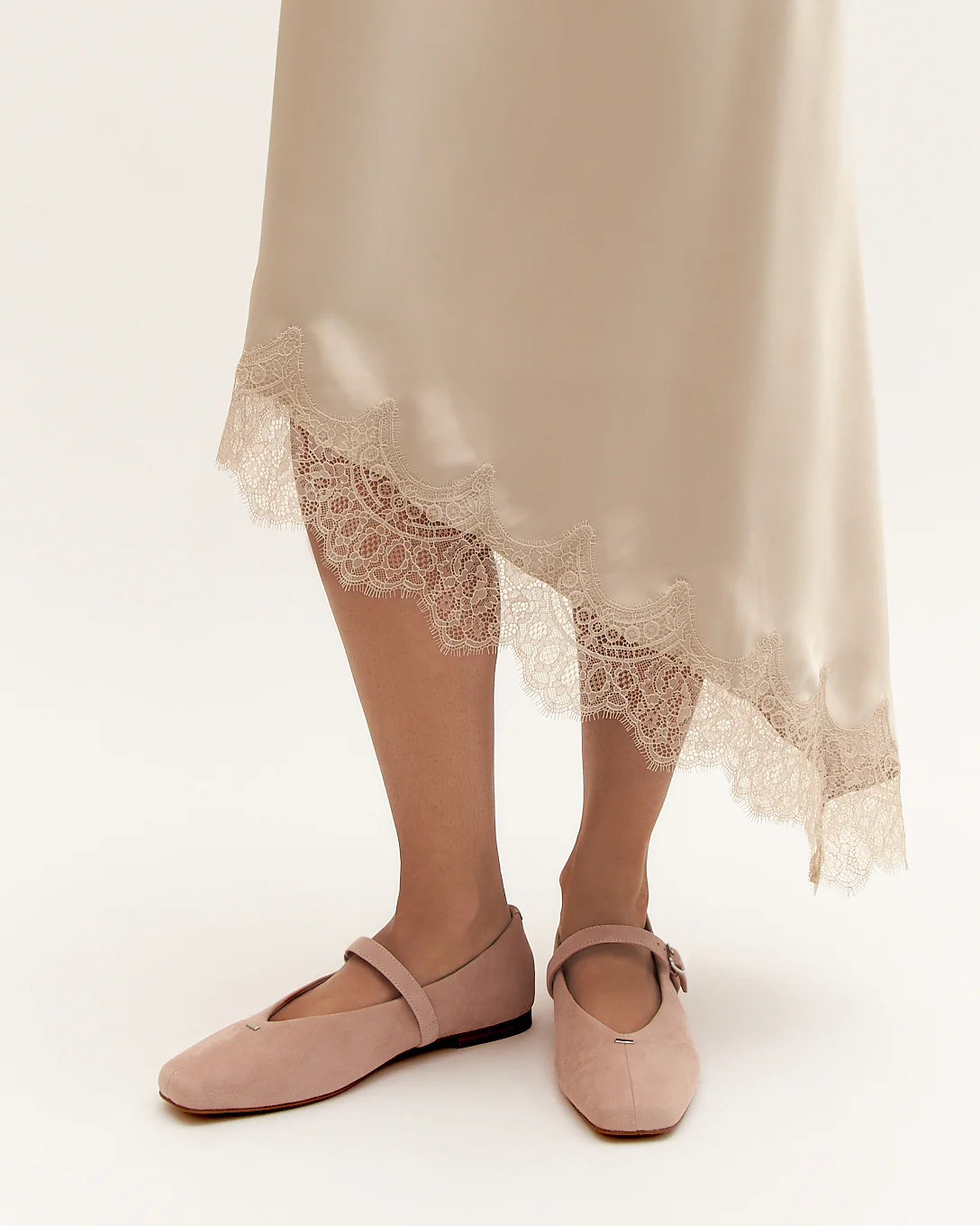 APRIL CASUAL FLATS PALE PINK SUEDE - Image 2