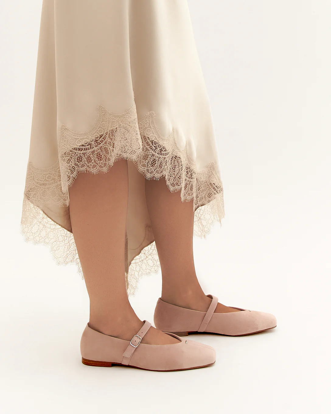 APRIL CASUAL FLATS PALE PINK SUEDE - Image 7