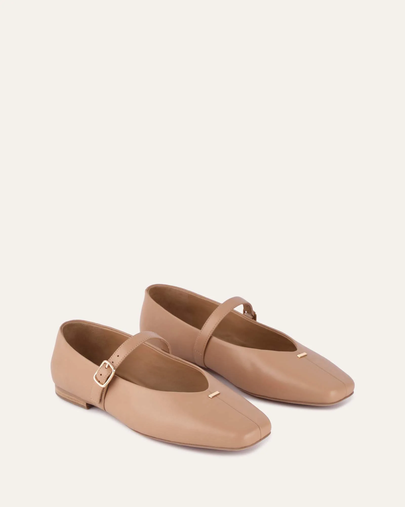 APRIL CASUAL FLATS TAN LEATHER - Image 3