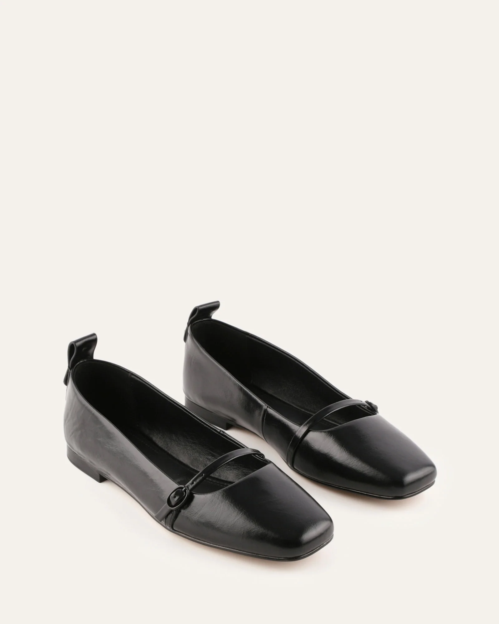 ARDEN DRESS FLATS BLACK LEATHER - Image 2