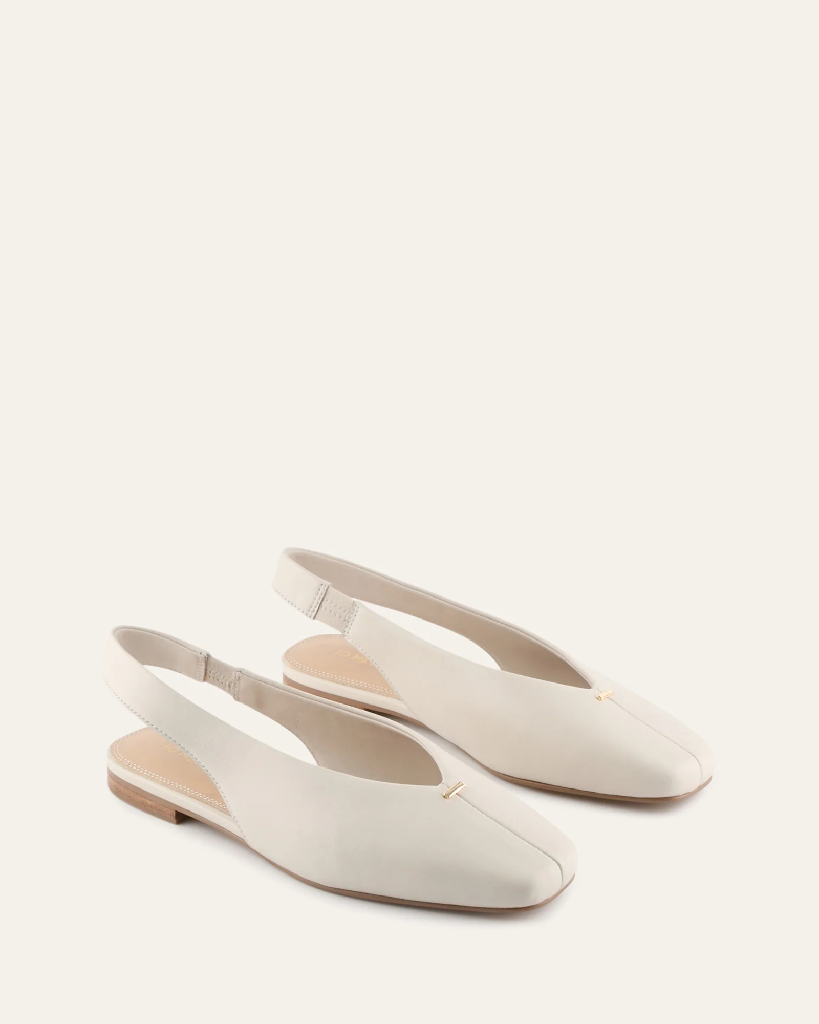 ASHLEE DRESS FLATS OFF WHITE LEATHER - Image 3
