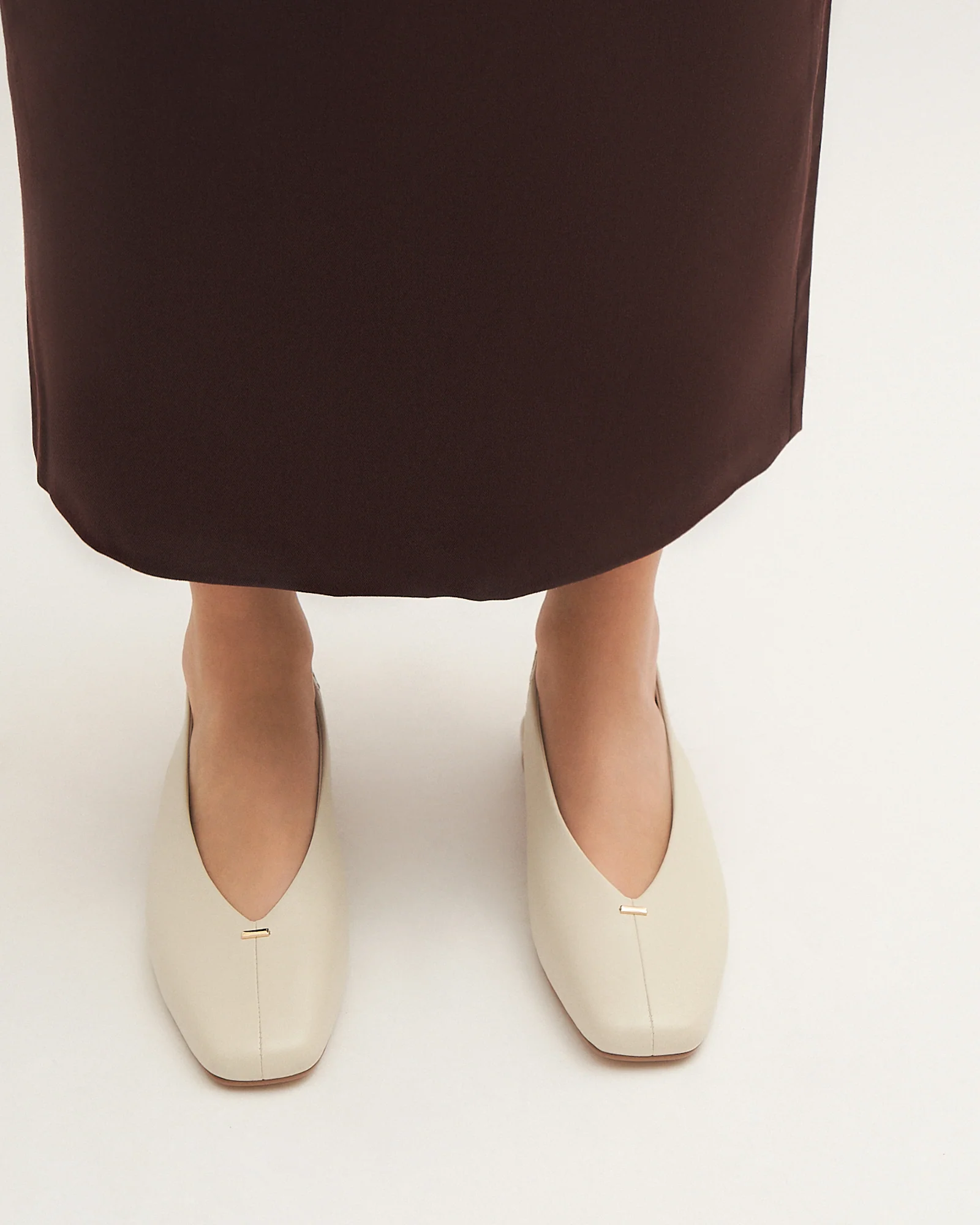 ASHLEE DRESS FLATS OFF WHITE LEATHER - Image 7