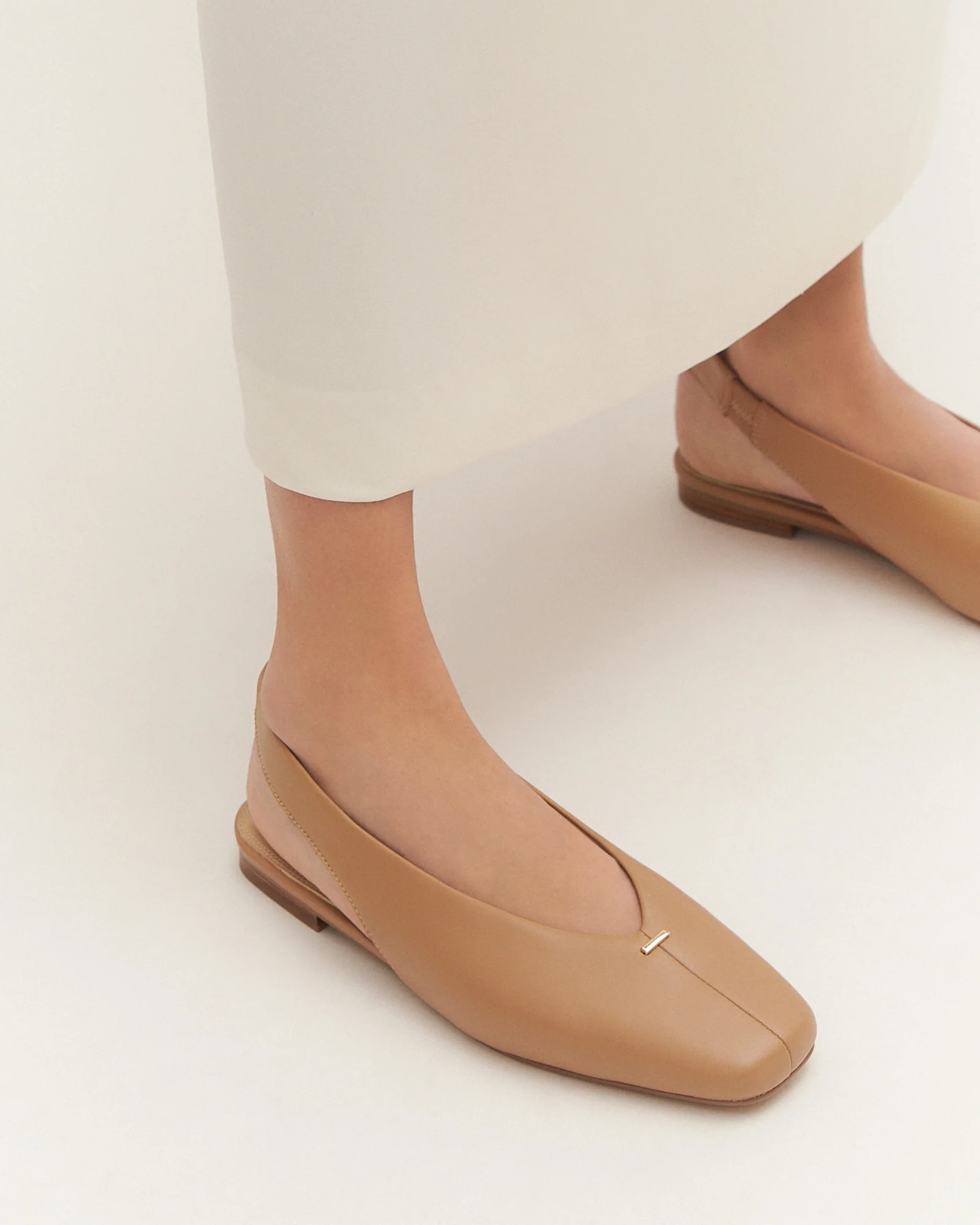 ASHLEE DRESS FLATS TAN LEATHER - Image 7