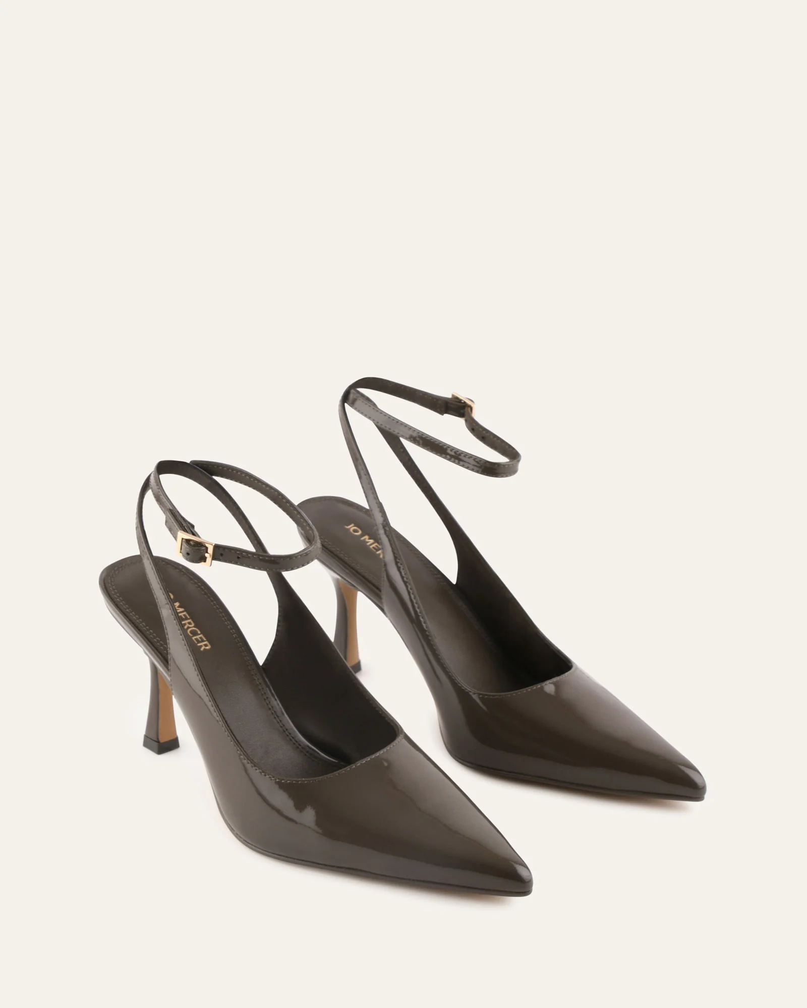 AVA HIGH HEELS DARK OLIVE PATENT - Image 2