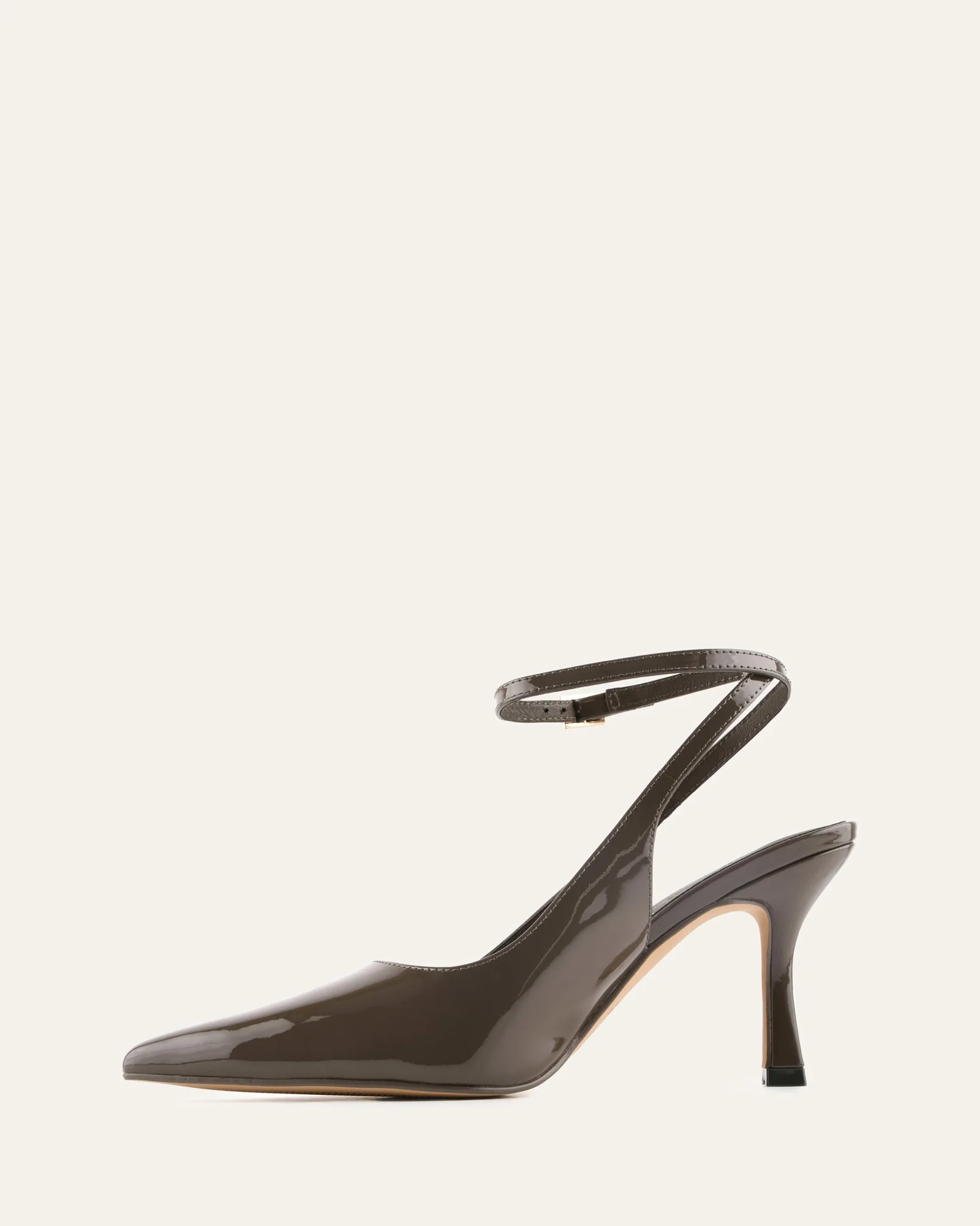 AVA HIGH HEELS DARK OLIVE PATENT - Image 5