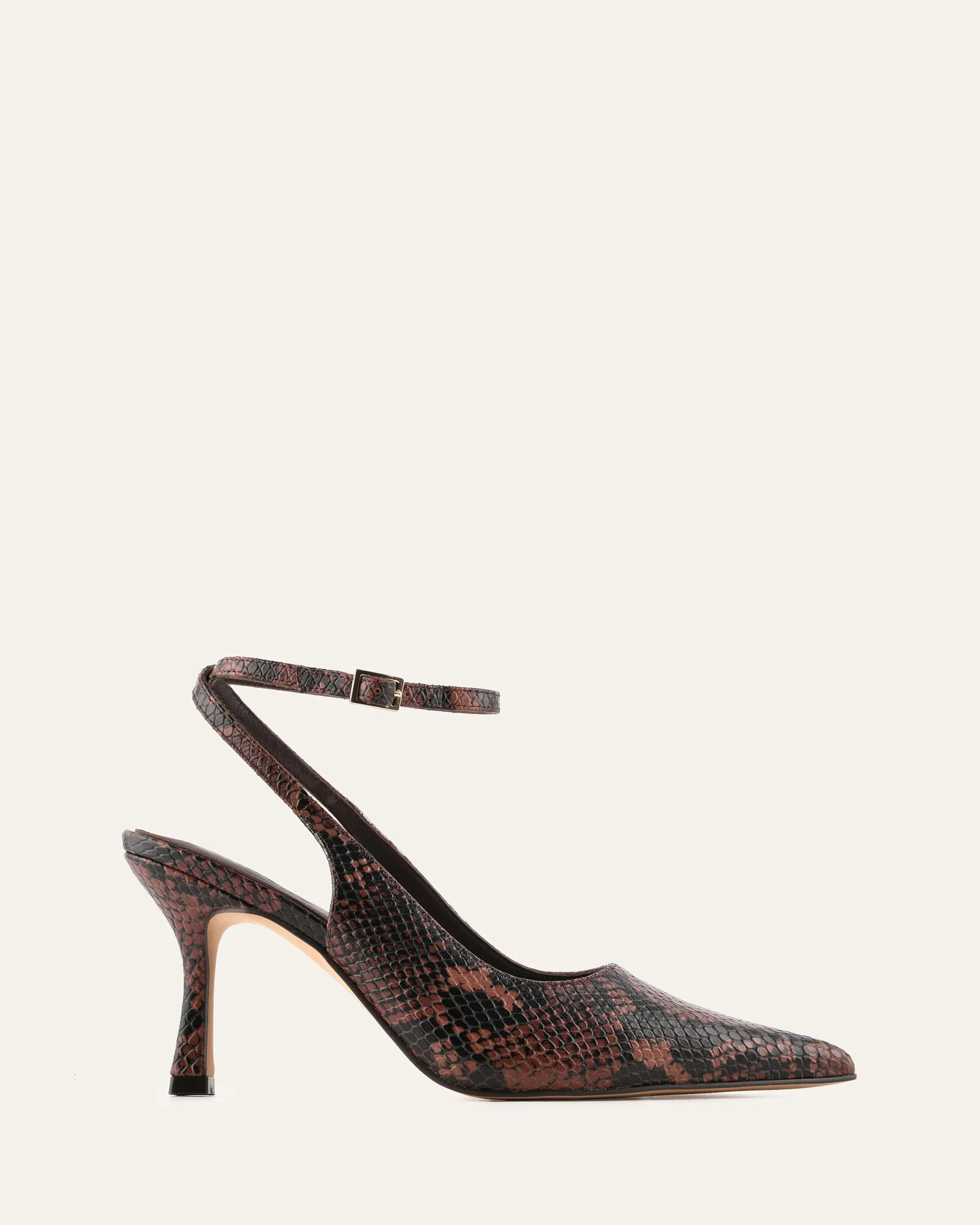AVA HIGH HEELS DARK SNAKE PRINT LEATHER