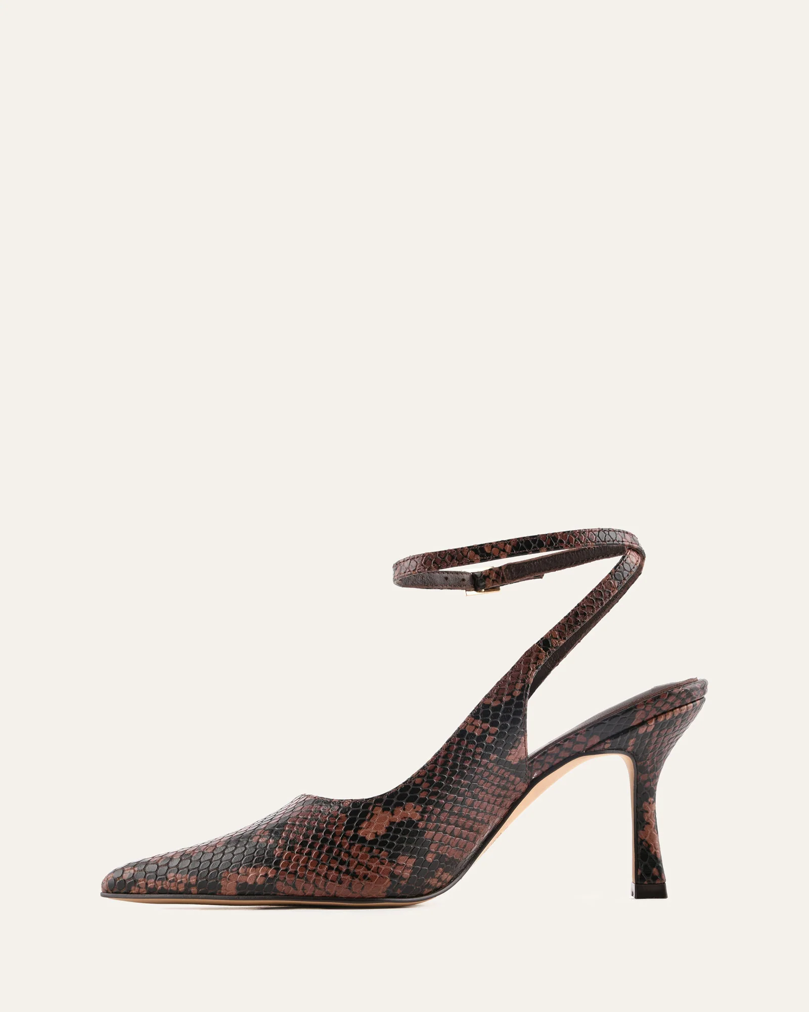 AVA HIGH HEELS DARK SNAKE PRINT LEATHER - Image 5