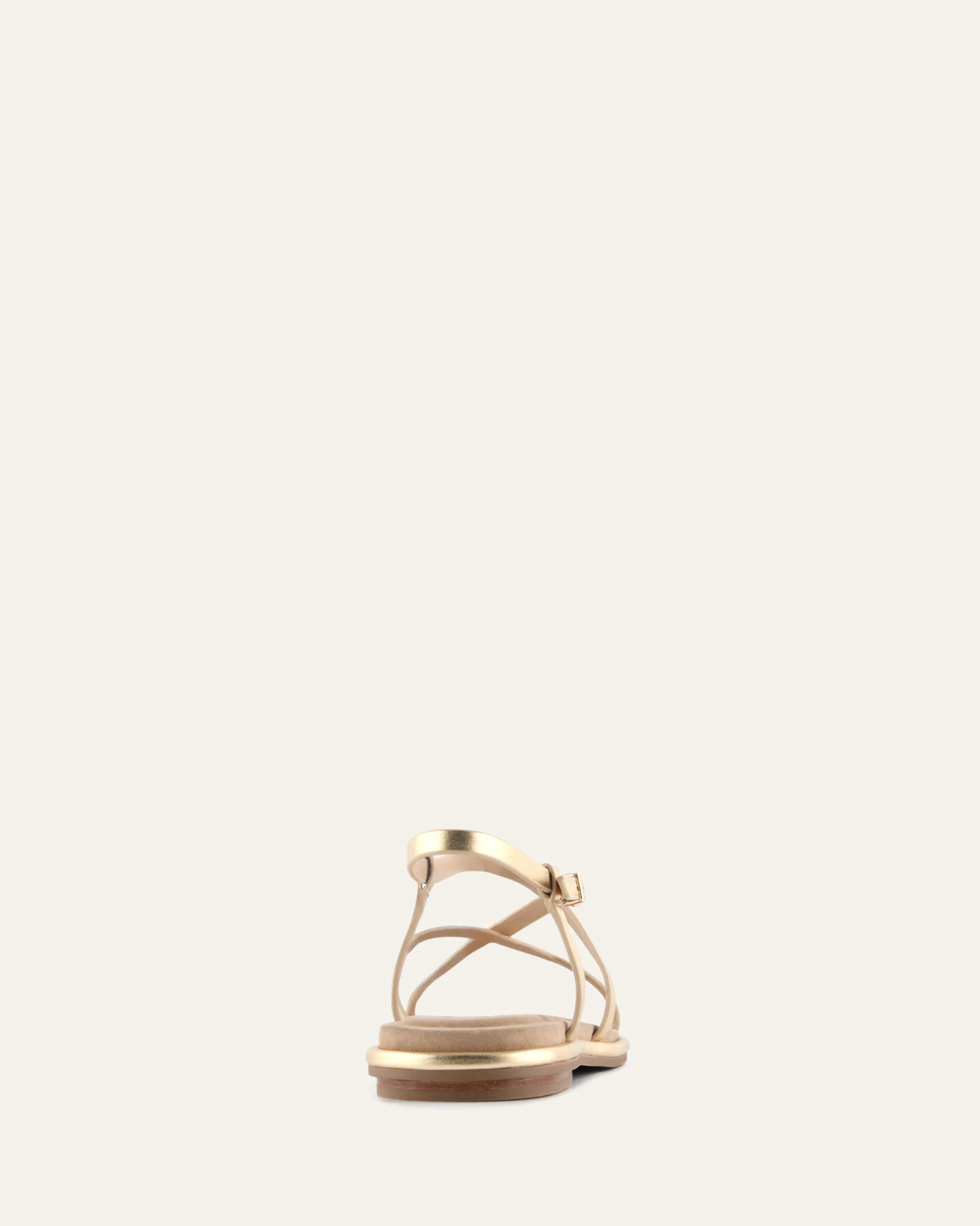 AVEN FLAT SANDALS GOLD LEATHER - Image 5