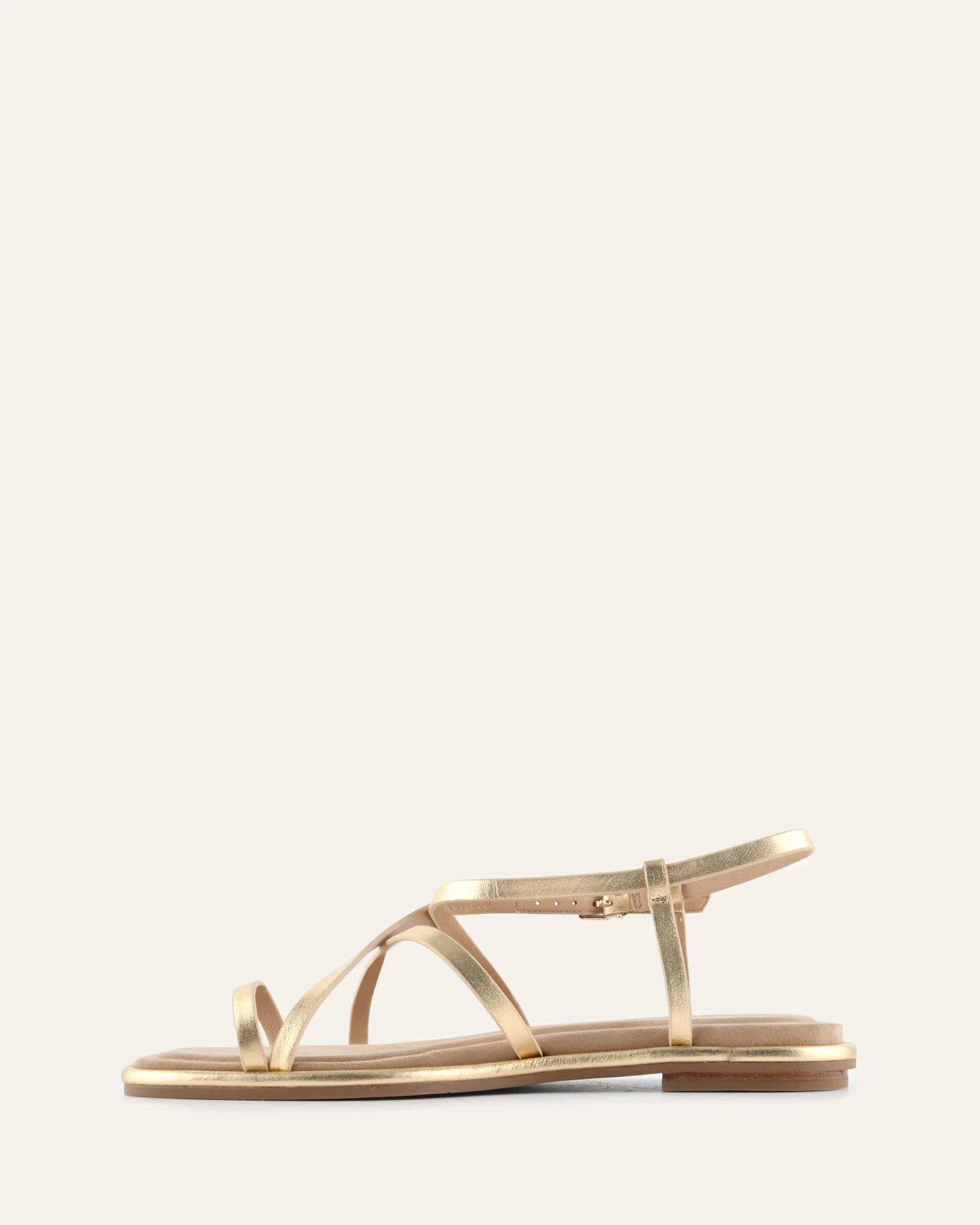 AVEN FLAT SANDALS GOLD LEATHER - Image 6