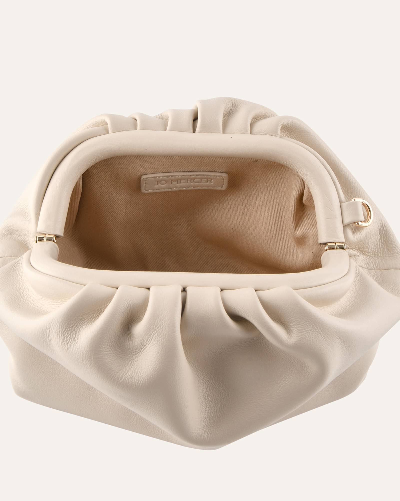 BAMBINI CLUTCH BAG OFF WHITE LEATHER - Image 5
