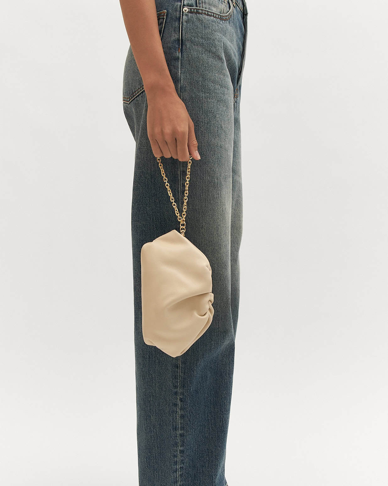 BAMBINI CLUTCH BAG OFF WHITE LEATHER - Image 7