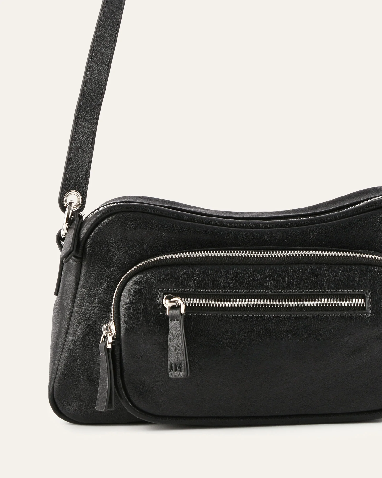 BECKY CROSSBODY BAG BLACK LEATHER - Image 3