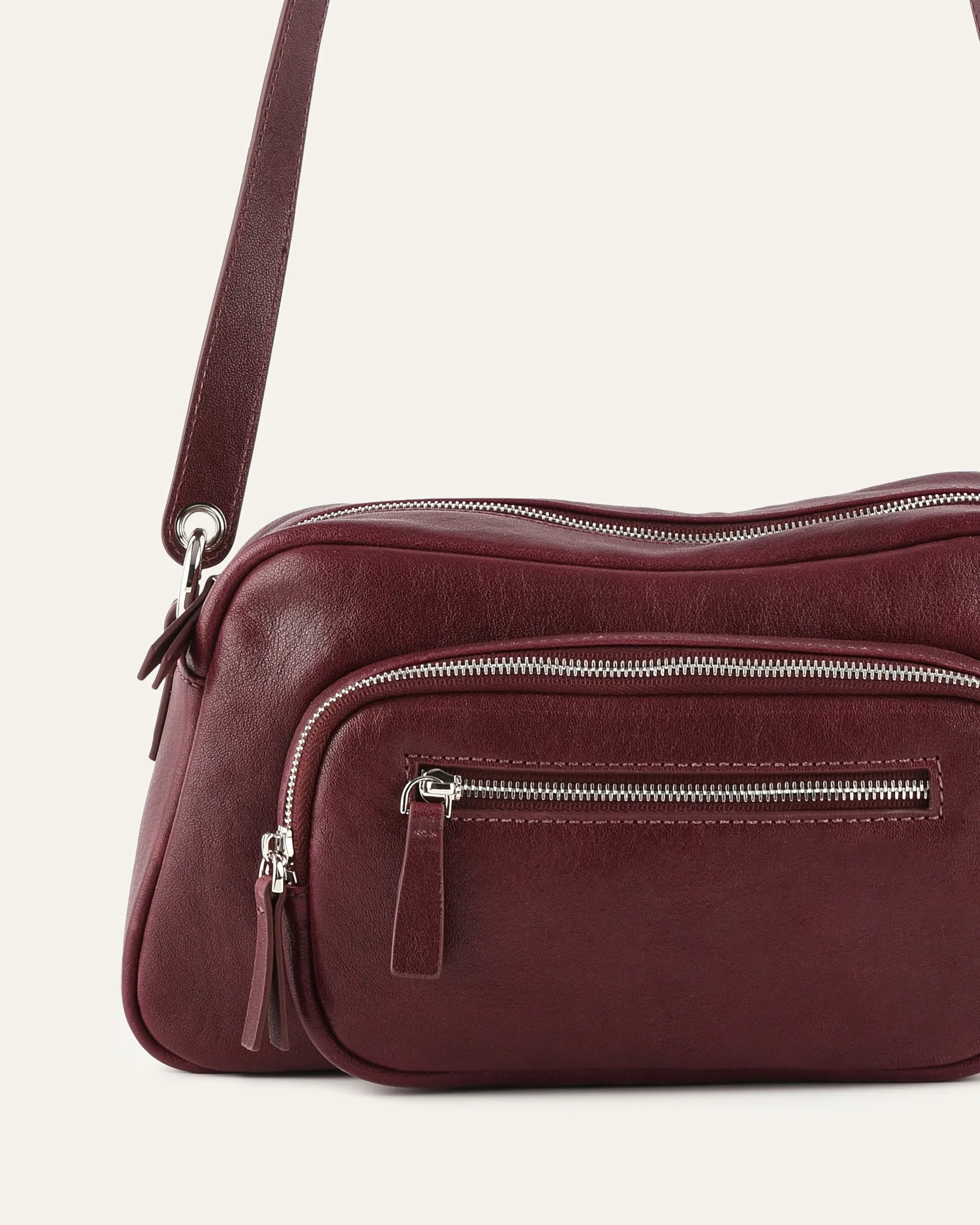 BECKY CROSSBODY BAG MERLOT LEATHER - Image 3