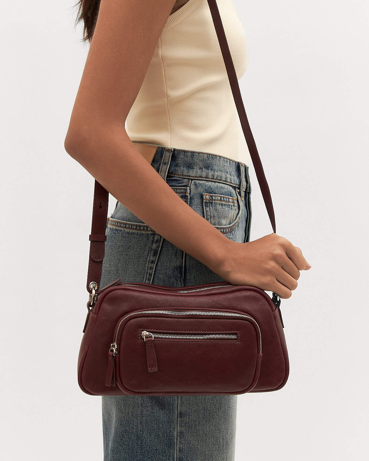 BECKY CROSSBODY BAG MERLOT LEATHER - Image 8