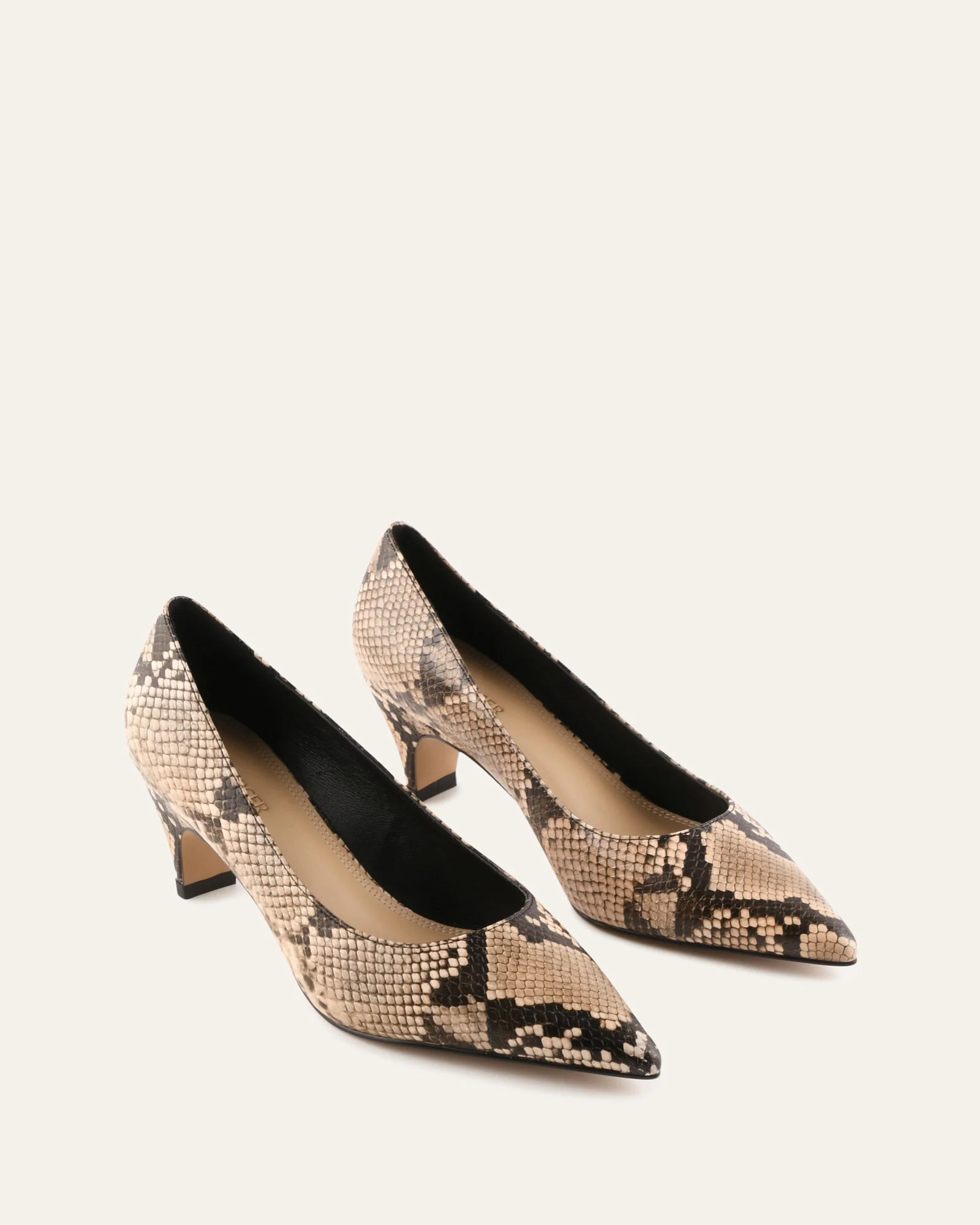 BLAIR LOW HEELS BEIGE SNAKE PRINT LEATHER - Image 3