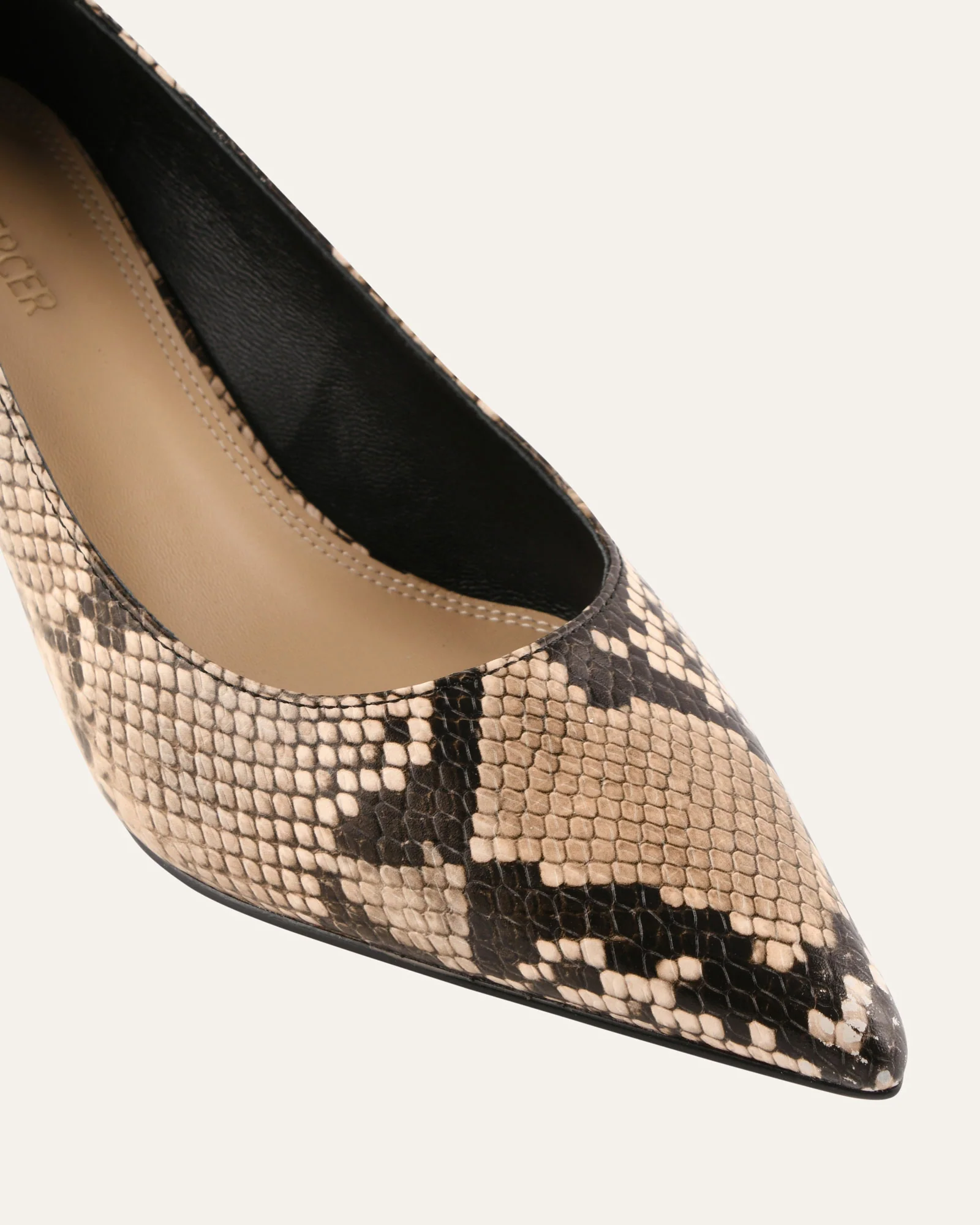BLAIR LOW HEELS BEIGE SNAKE PRINT LEATHER - Image 4