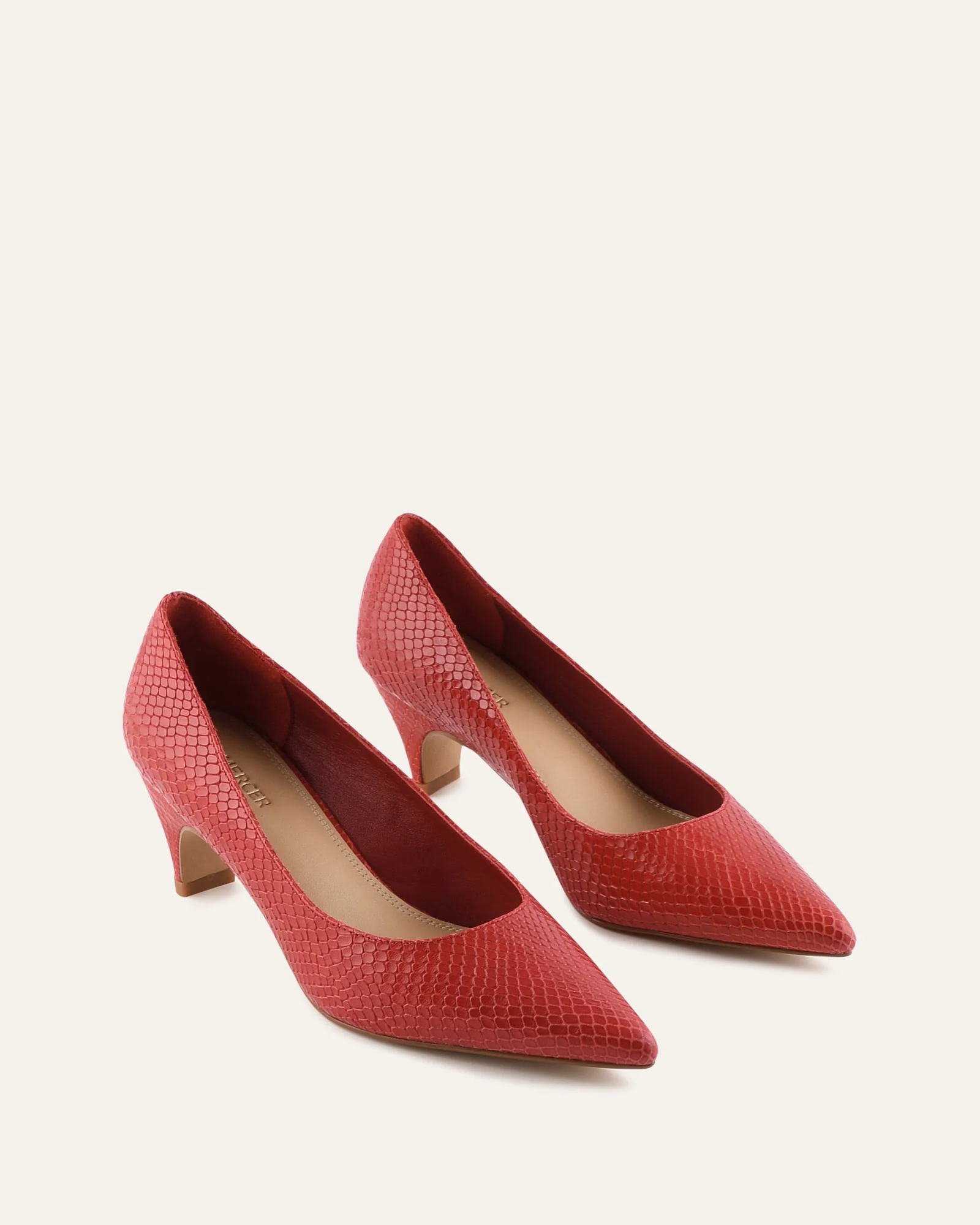 BLAIR LOW HEELS CHILLI SNAKE PRINT LEATHER - Image 3