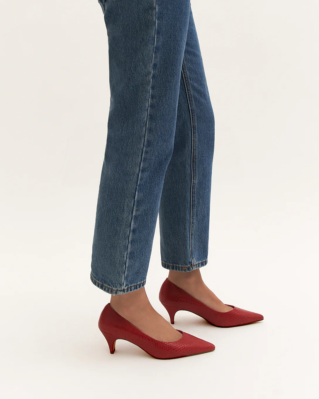 BLAIR LOW HEELS CHILLI SNAKE PRINT LEATHER - Image 7
