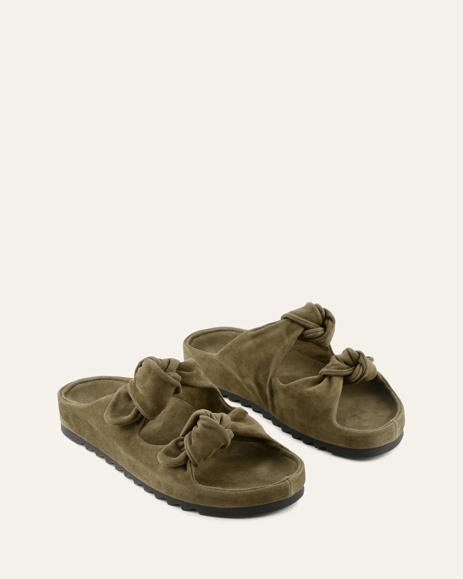 BLOSSOM FLAT SANDALS OLIVE SUEDE - Image 3