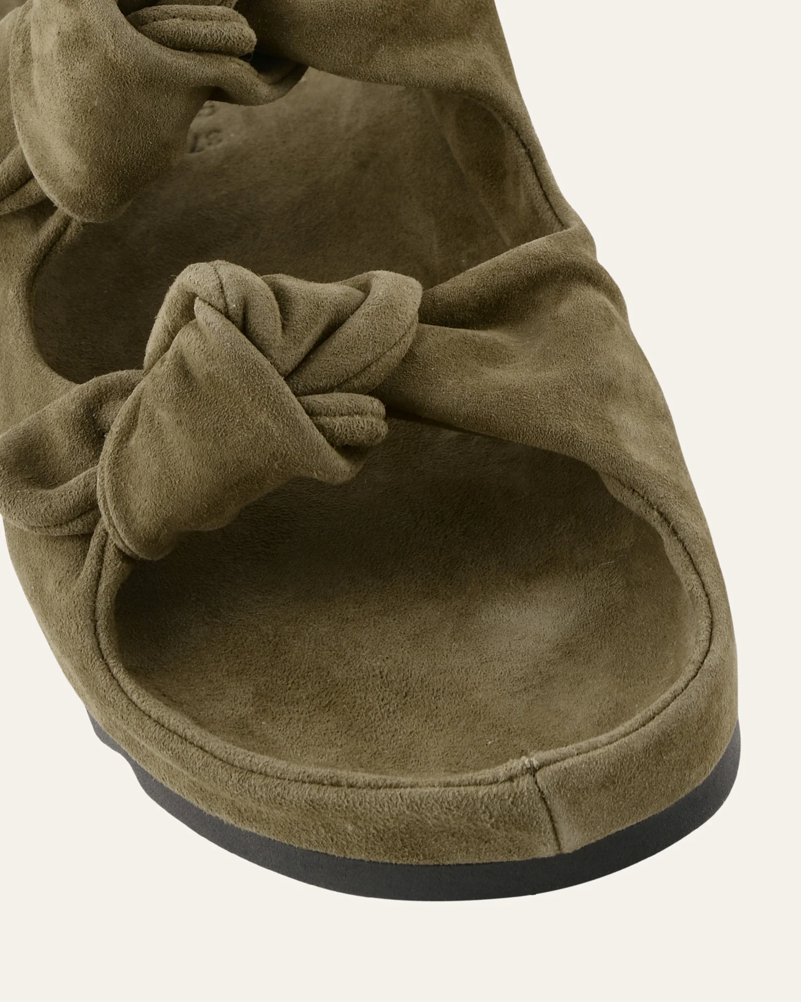 BLOSSOM FLAT SANDALS OLIVE SUEDE - Image 4