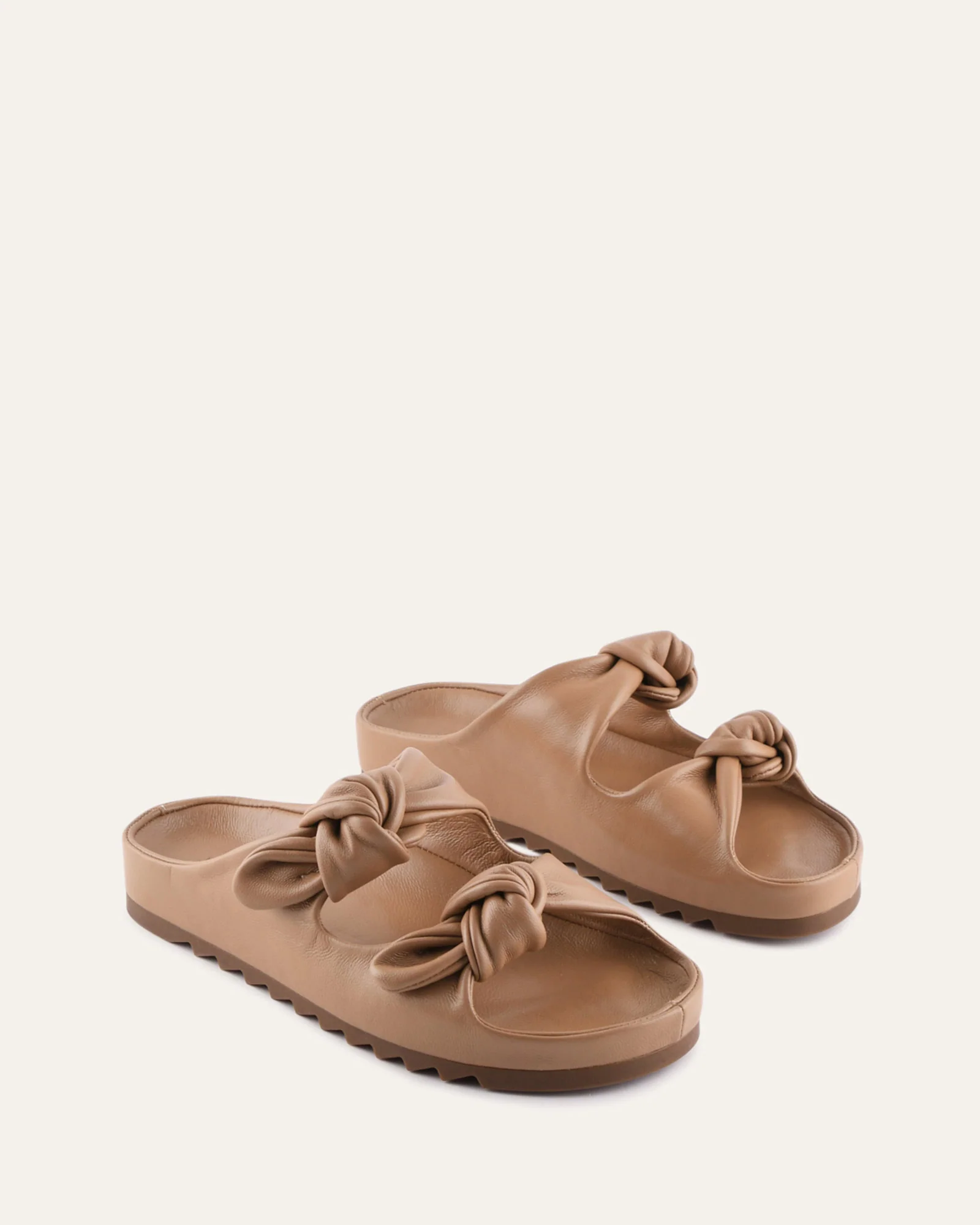 BLOSSOM FLAT SANDALS TAN LEATHER - Image 2