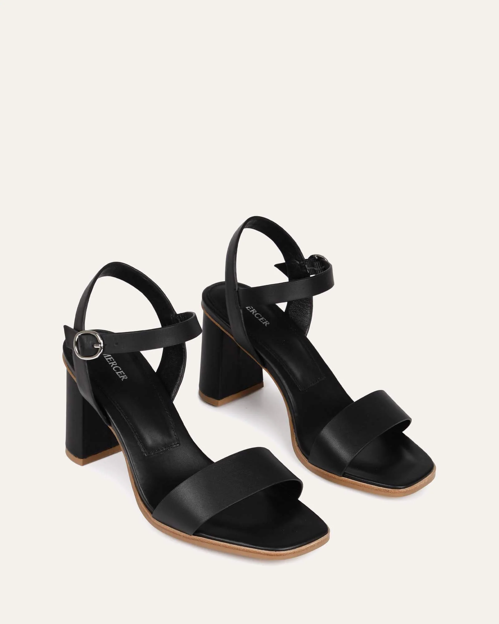 CALAIS HIGH HEEL SANDALS BLACK LEATHER - Image 3