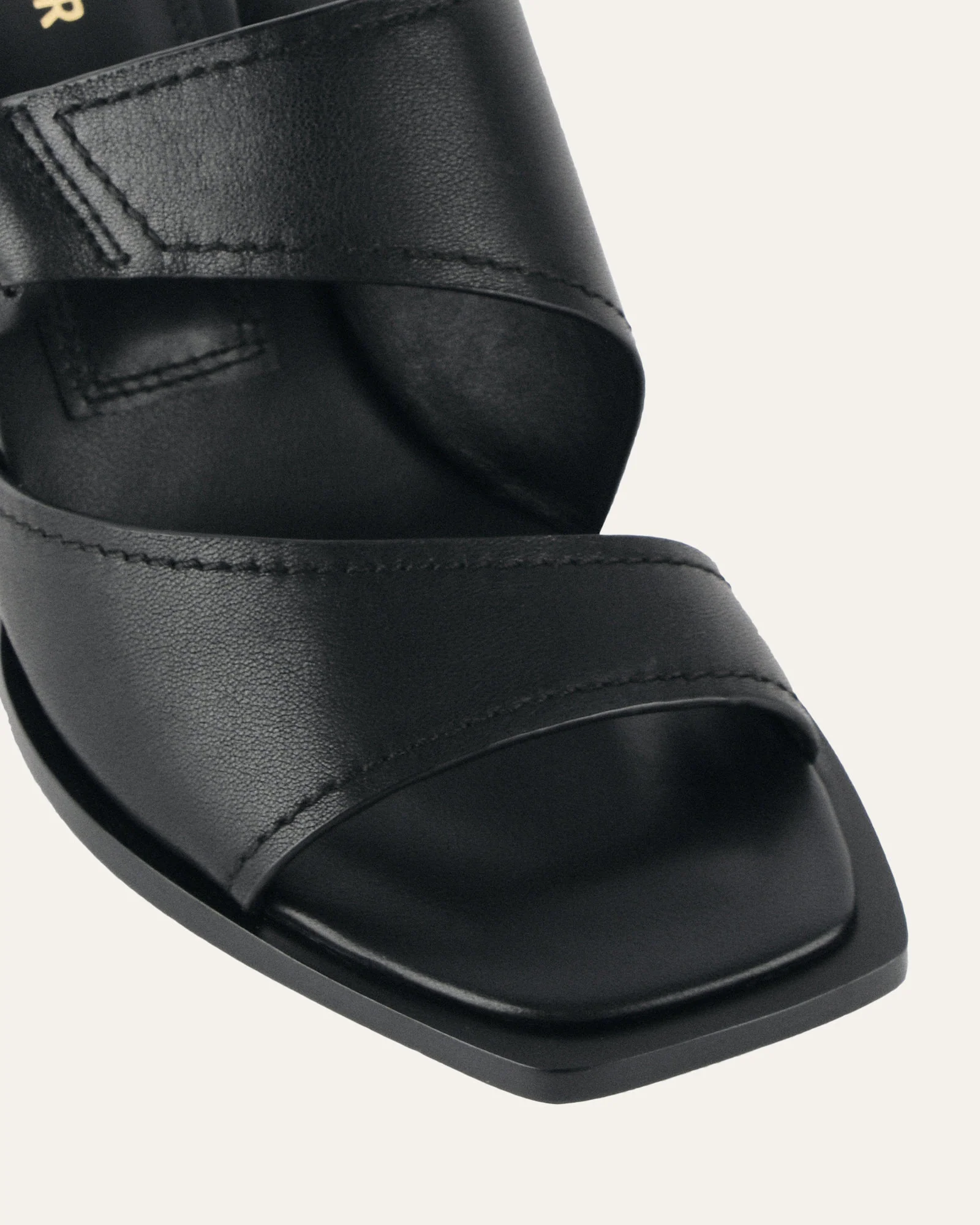 CAMMY MID HEEL SANDALS BLACK LEATHER - Image 4