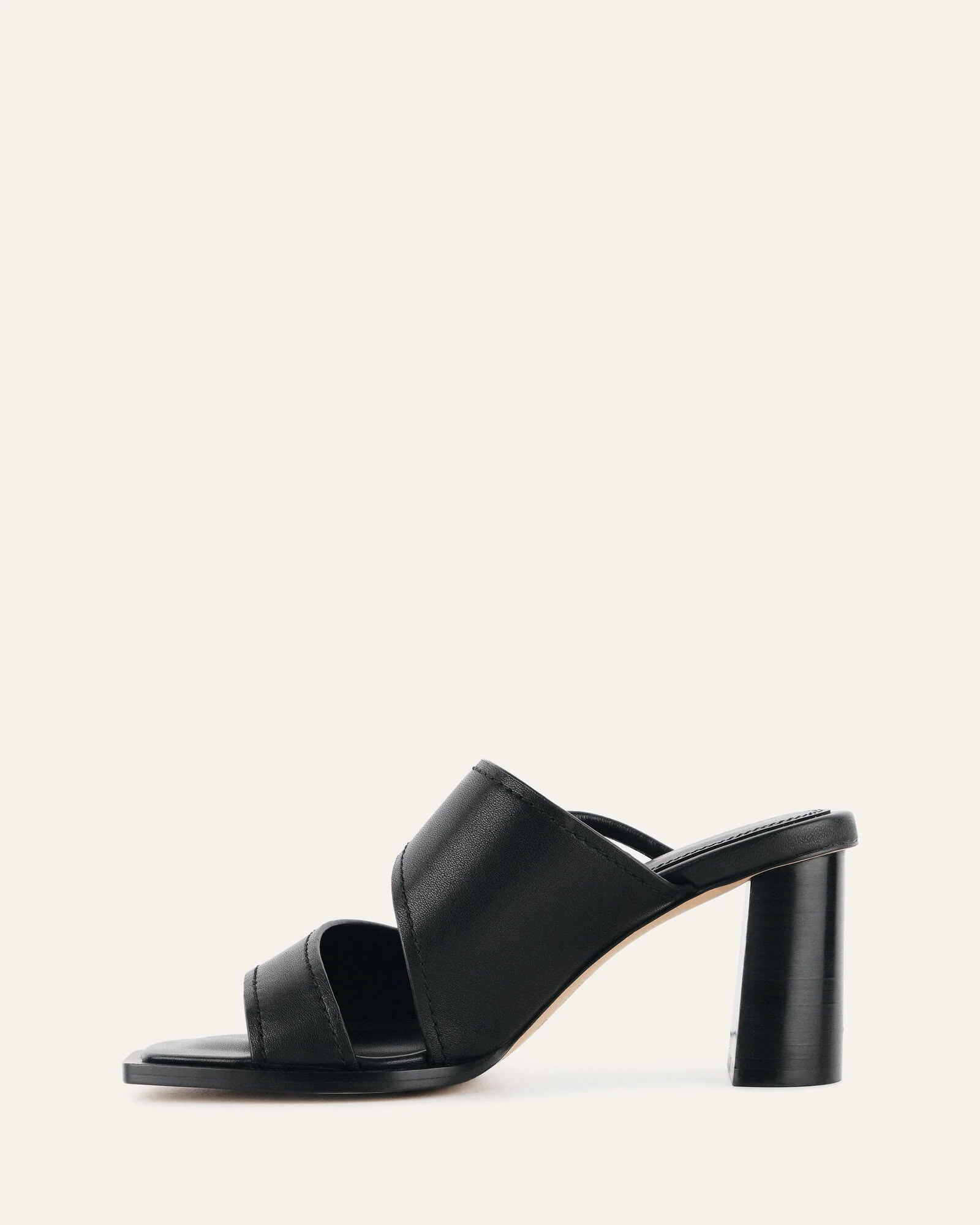 CAMMY MID HEEL SANDALS BLACK LEATHER - Image 6
