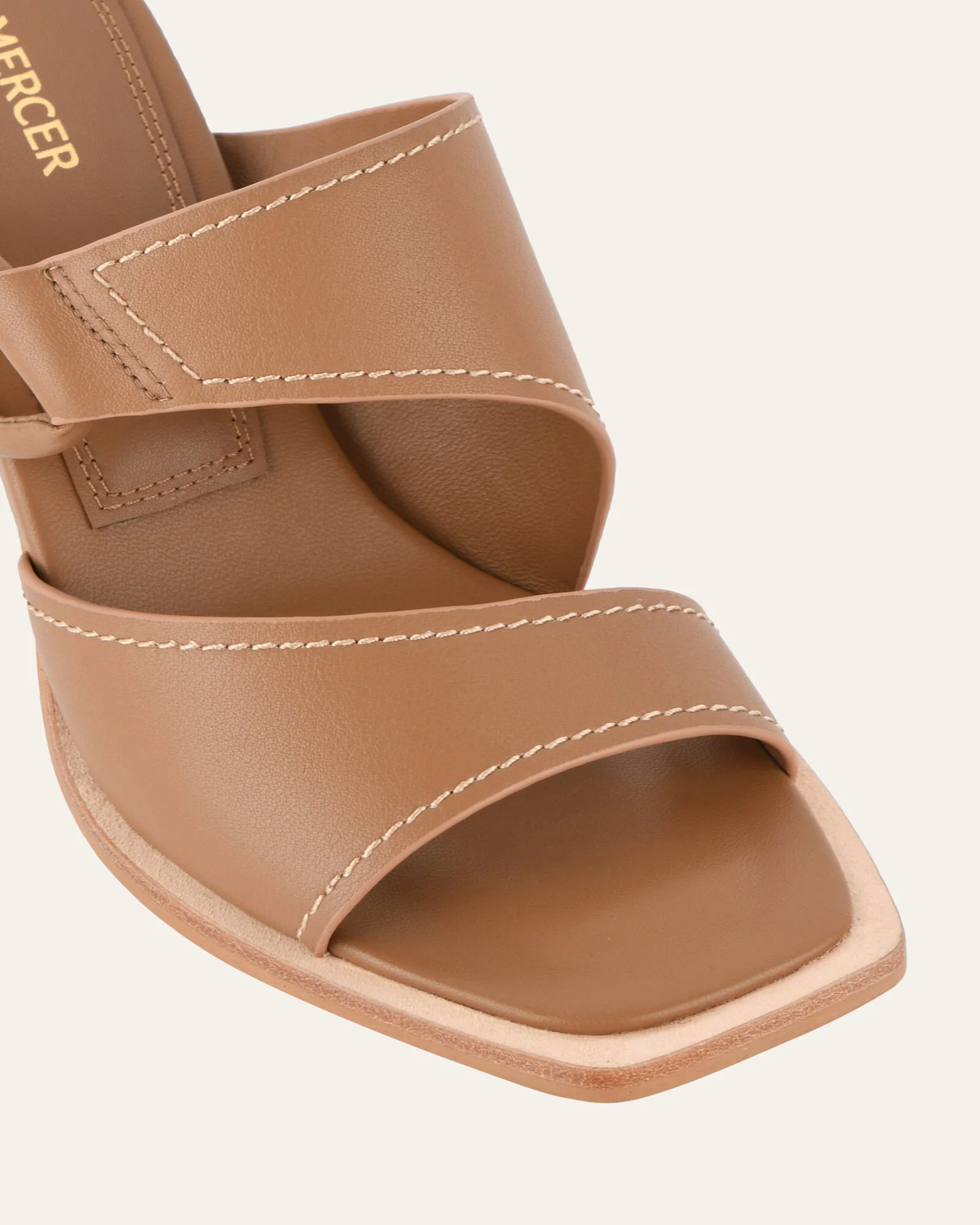 CAMMY MID HEEL SANDALS TAN LEATHER - Image 4