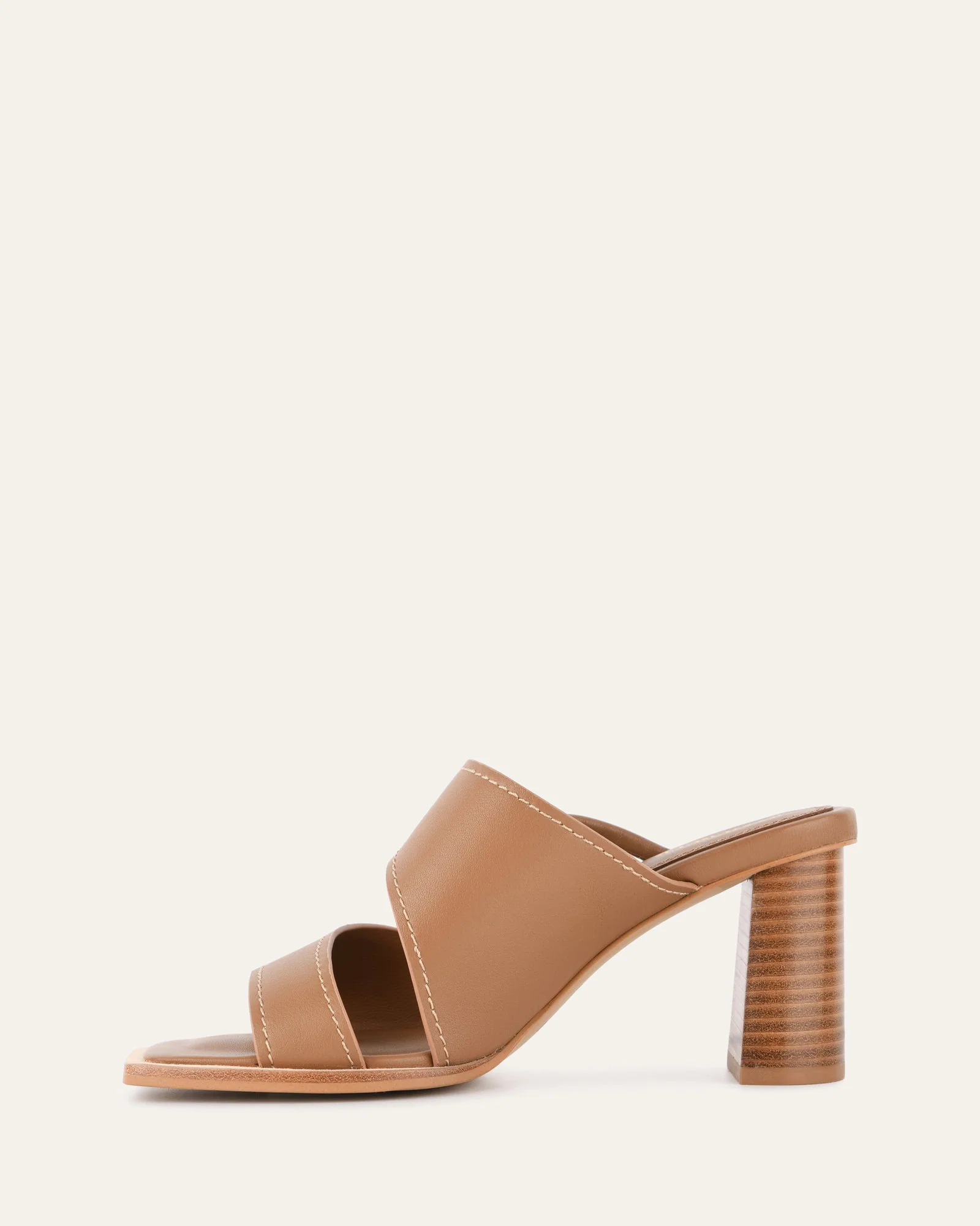 CAMMY MID HEEL SANDALS TAN LEATHER - Image 6