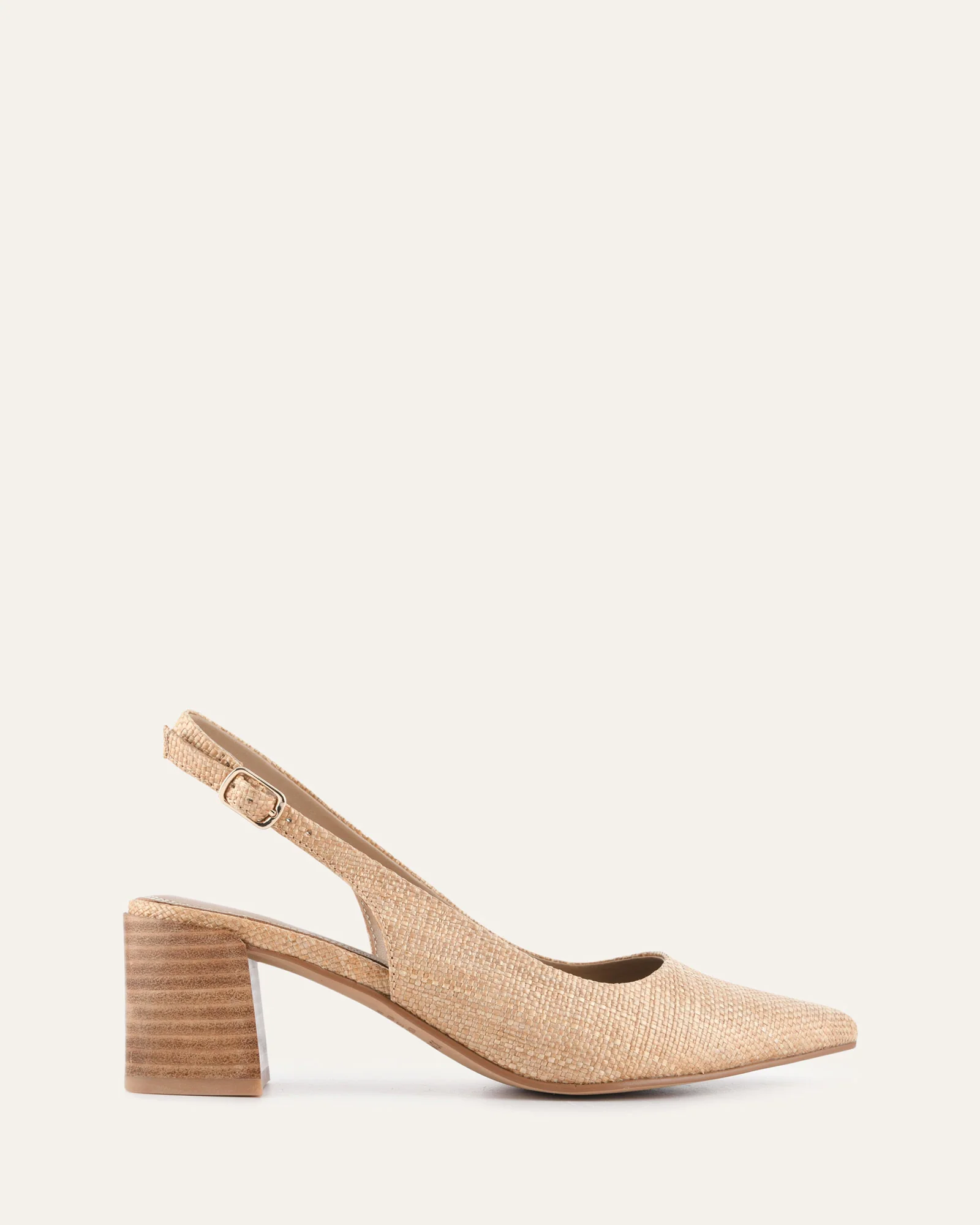 CARA LOW HEELS TAN RAFFIA