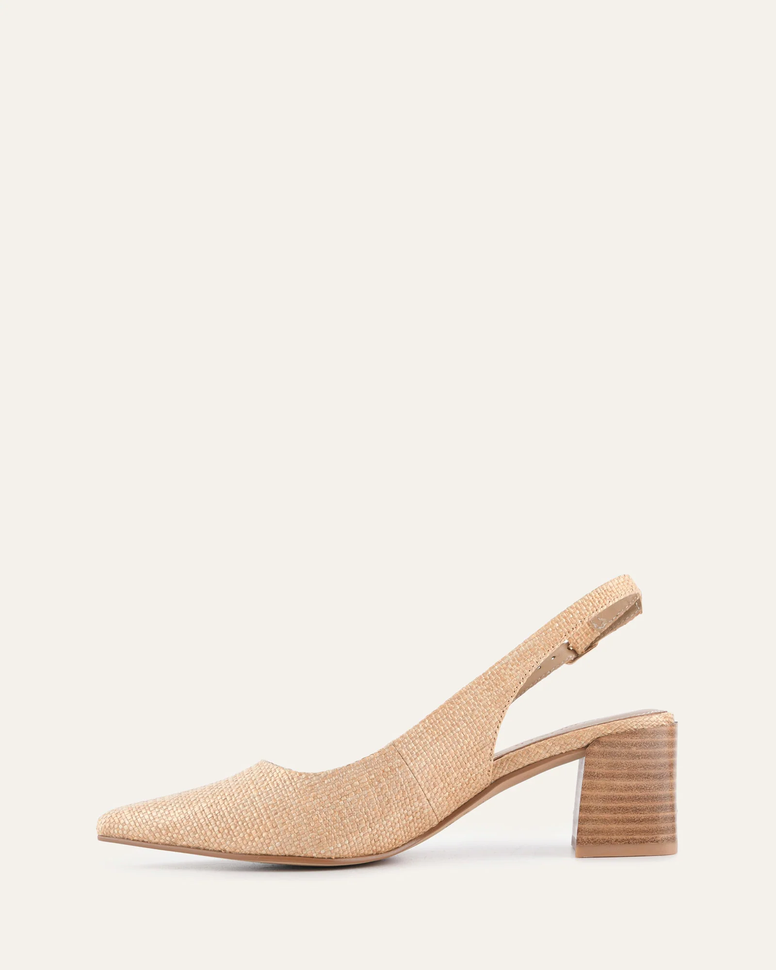CARA LOW HEELS TAN RAFFIA - Image 6