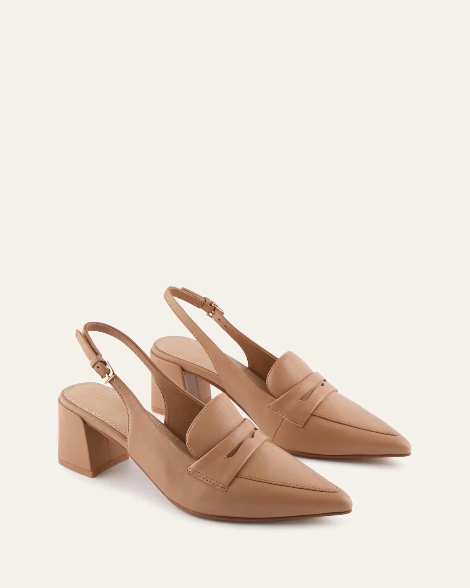 CARLTON LOW HEELS TAN LEATHER - Image 3