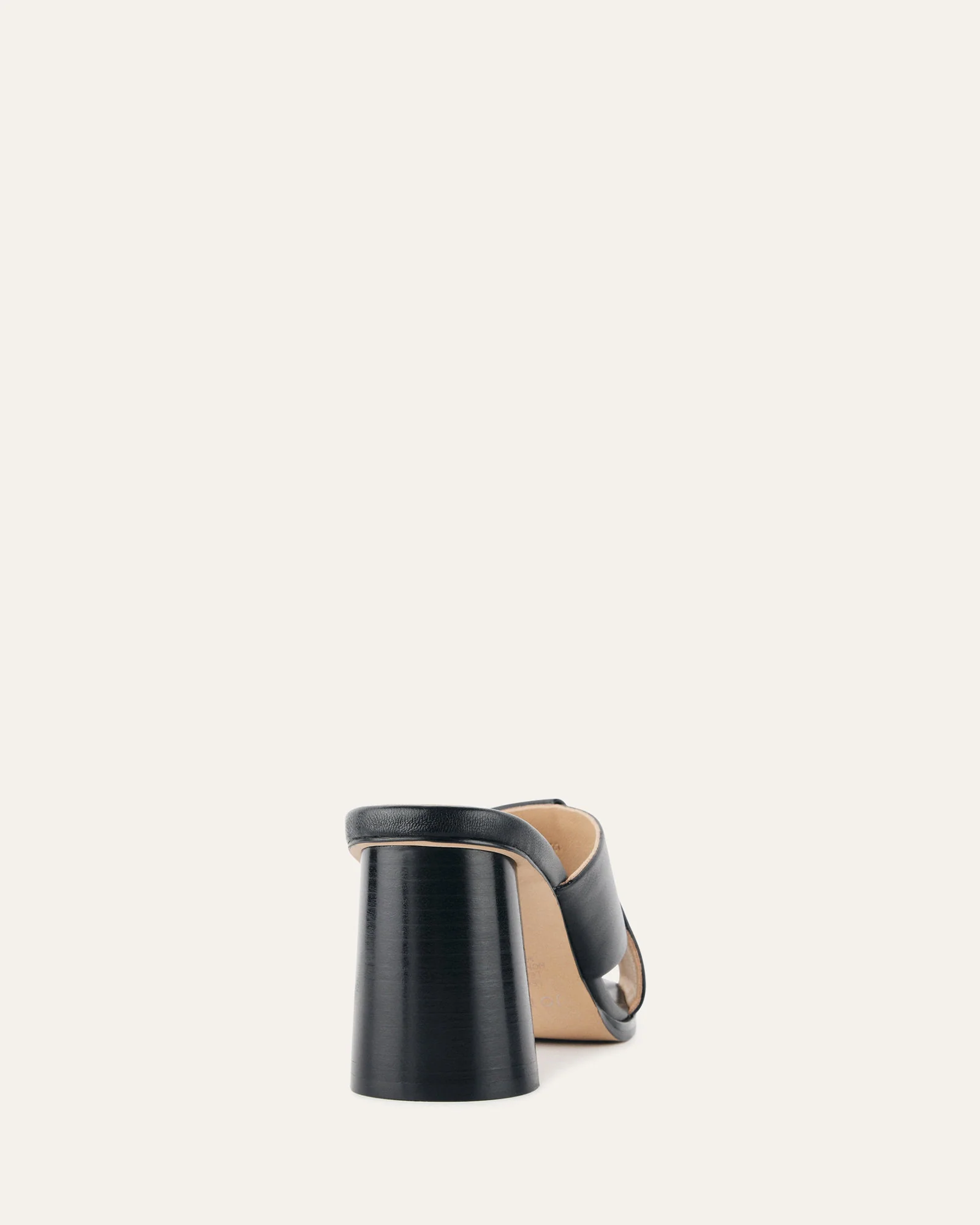 CARRIE MID HEEL SANDALS BLACK LEATHER - Image 5