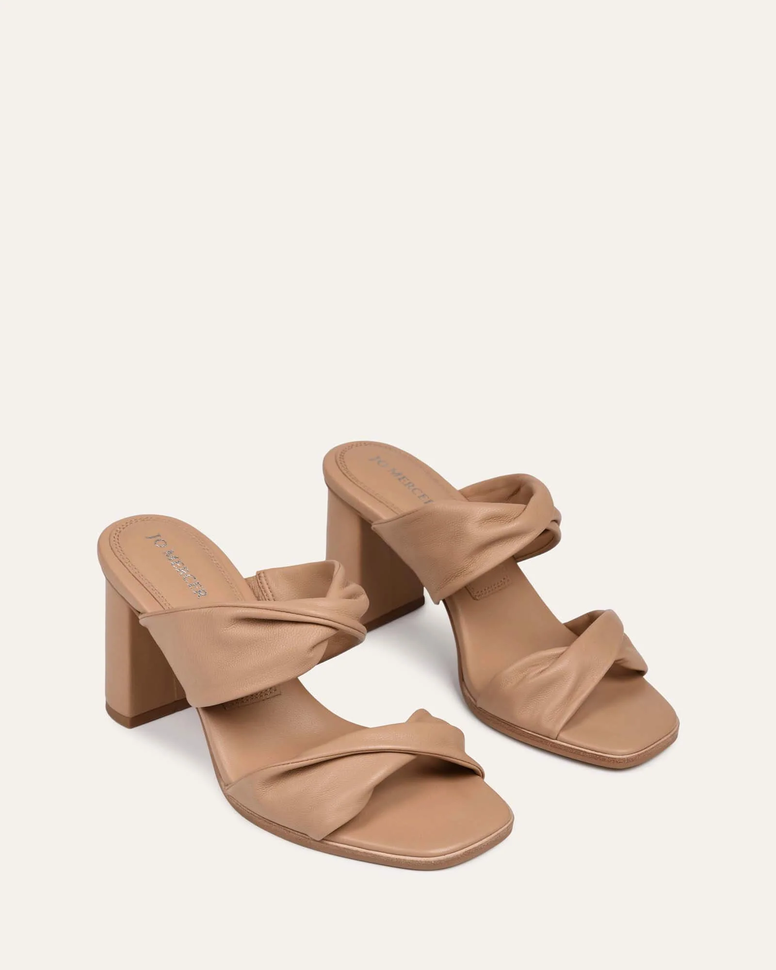 CAYLIE HIGH HEEL SANDALS BEIGE LEATHER - Image 3