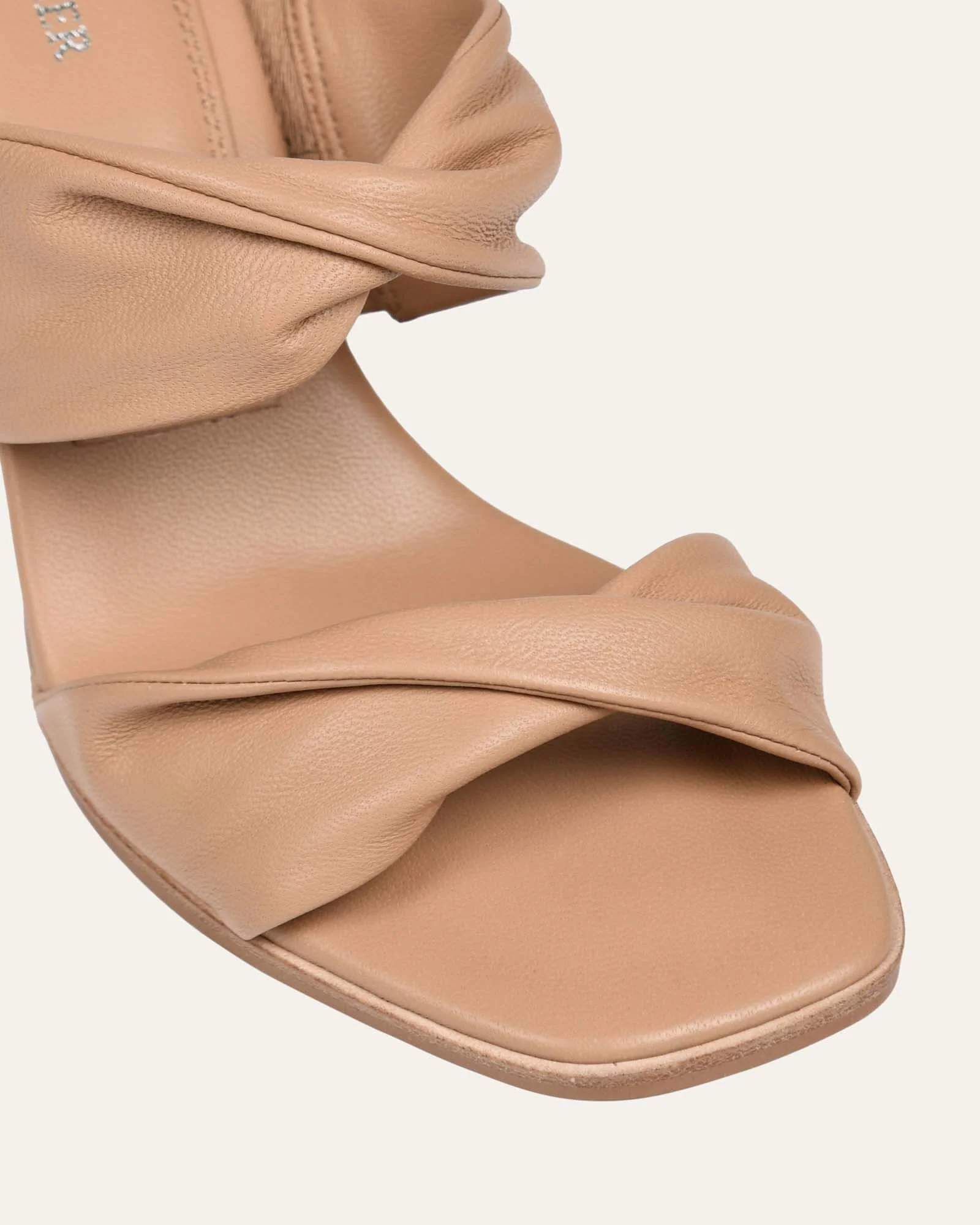 CAYLIE HIGH HEEL SANDALS BEIGE LEATHER - Image 4