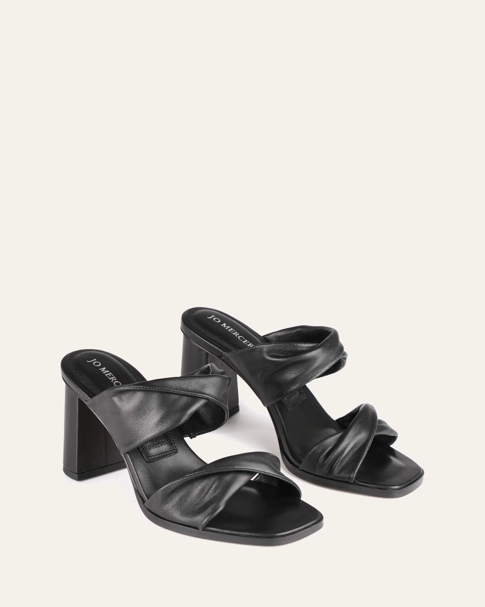 CAYLIE HIGH HEEL SANDALS BLACK LEATHER - Image 3