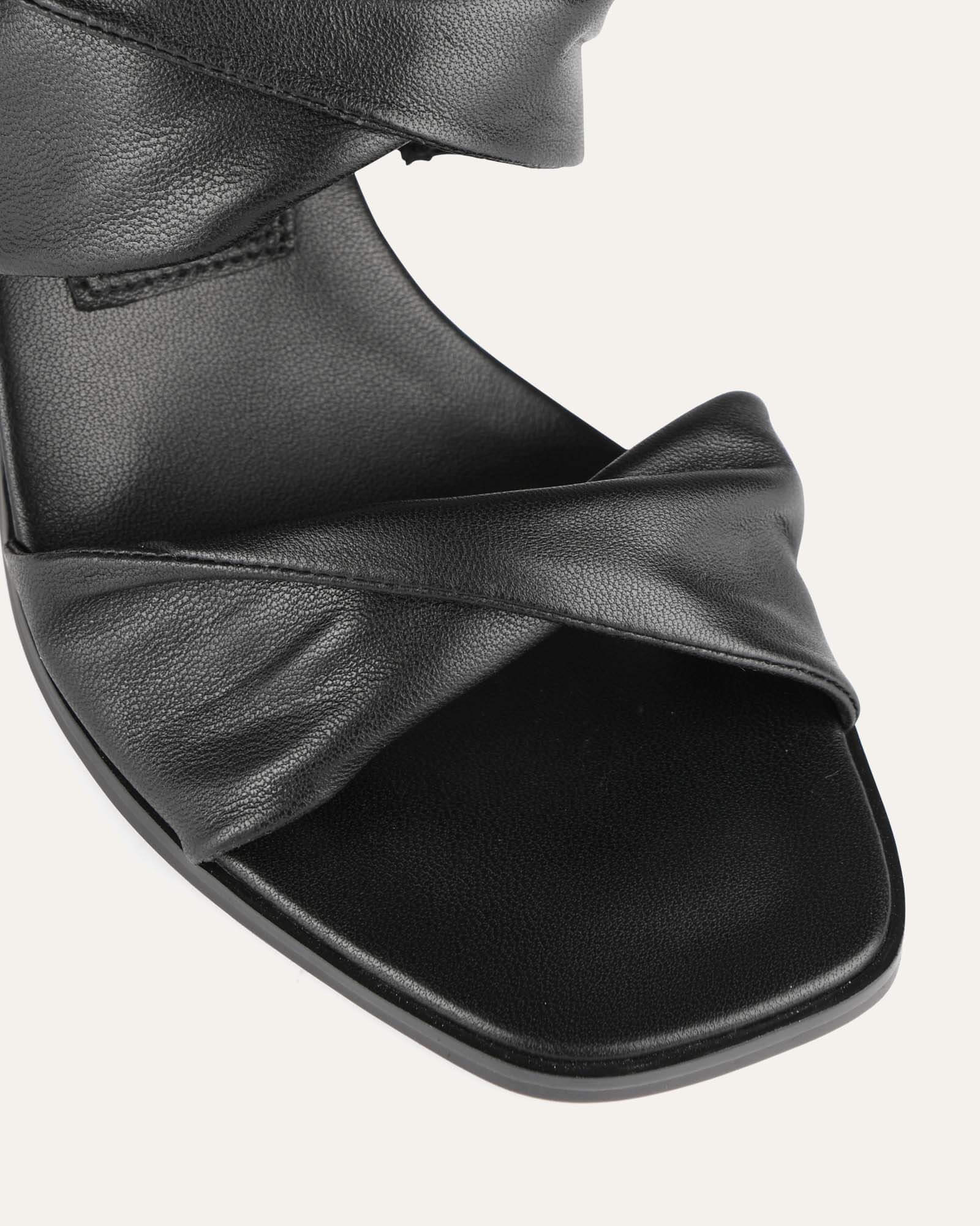 CAYLIE HIGH HEEL SANDALS BLACK LEATHER - Image 4